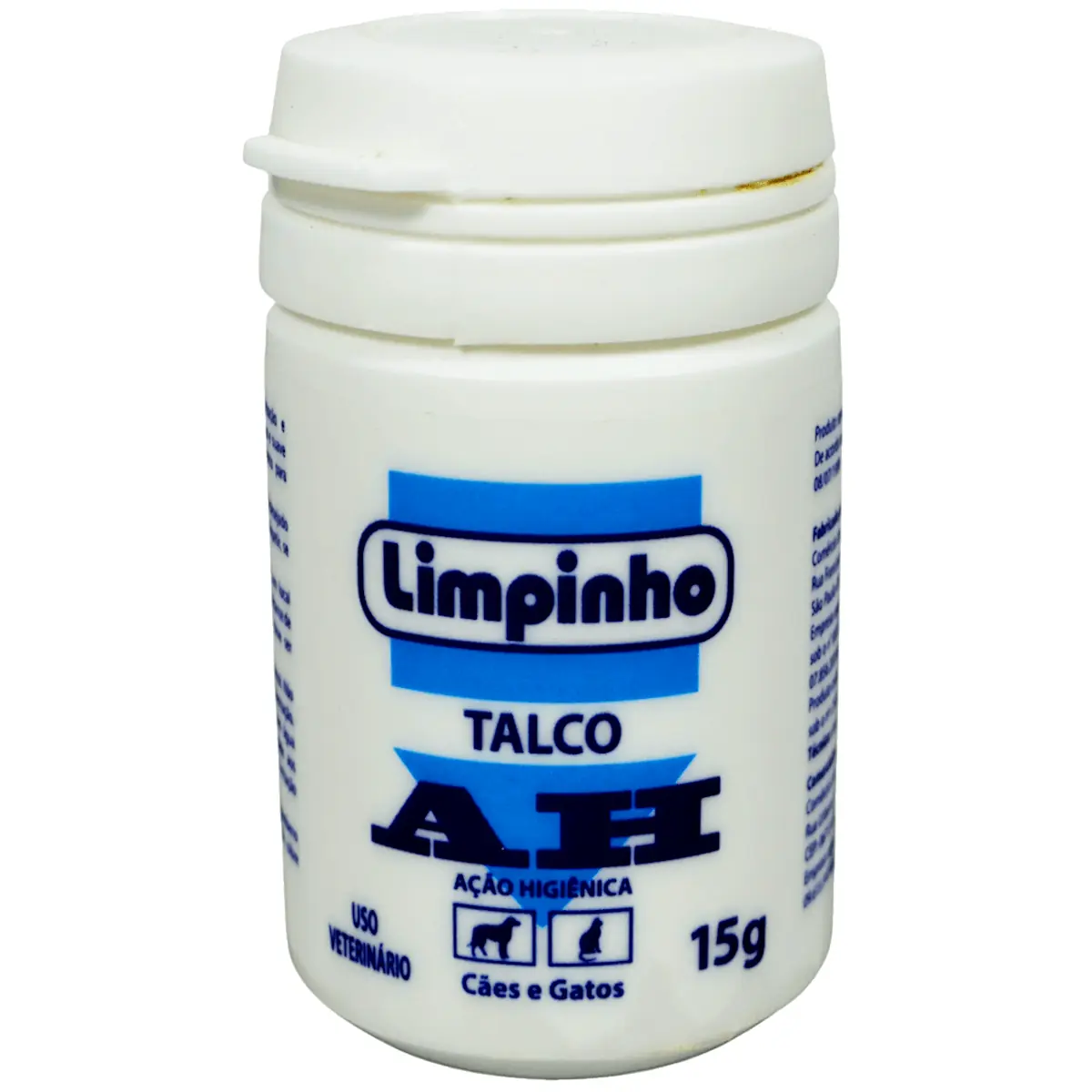 TALCO PÓ ANTISSÉPTICO AH 15G PARA CÃES E GATOS LIMPINHO