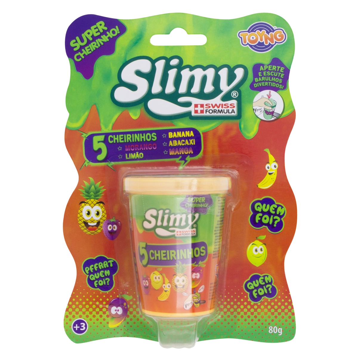 Slime 5 Cheirinhos Toyng Slimy Blister 80g