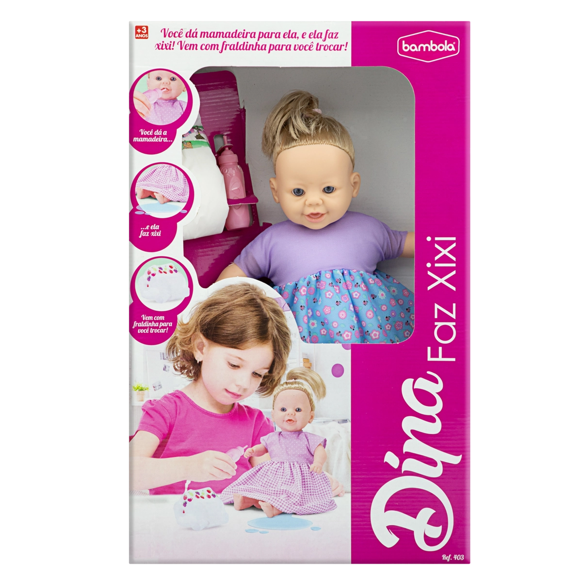 Boneca Dina Faz Xixi Bambola