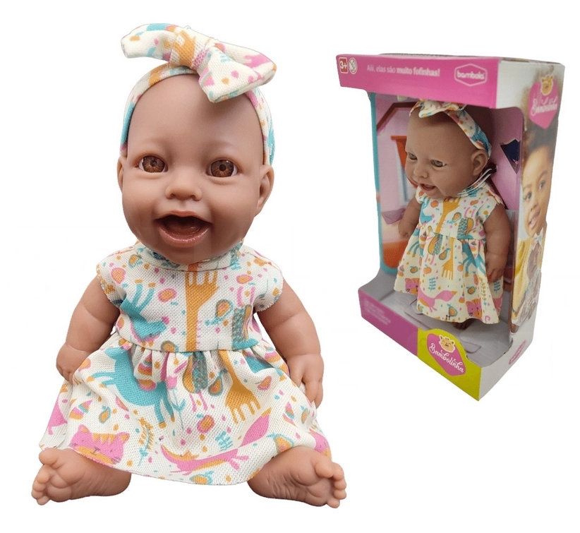 Boneca Bambolinha Negra 34cm Ref.742 Bambola