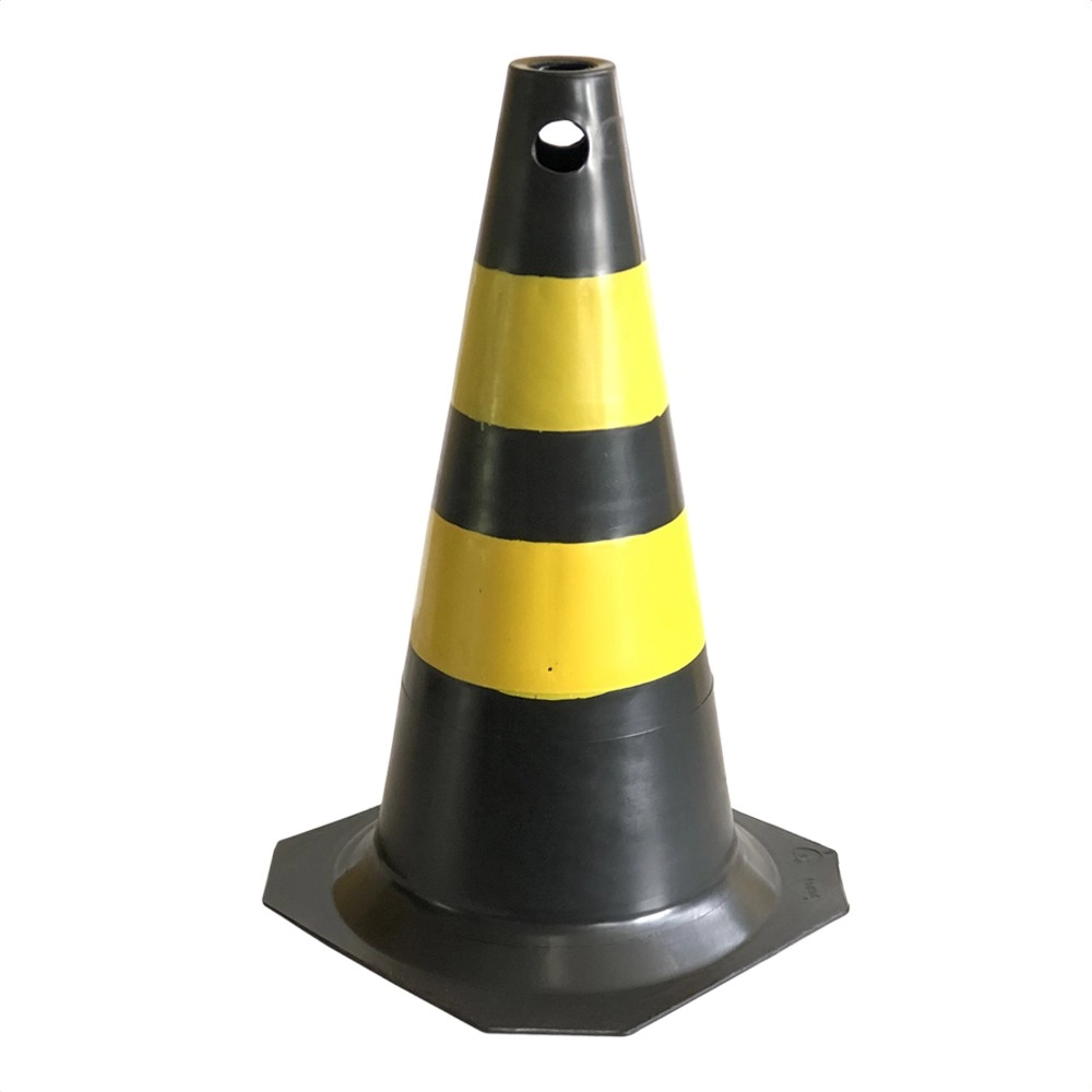 Cone Preto E Amarelo - 50 Cm Plastcor