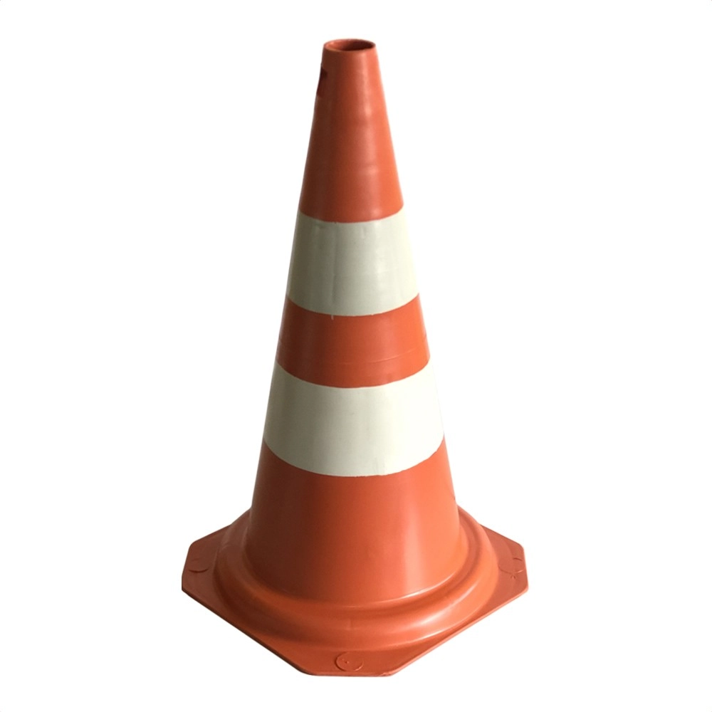 Cone Laranja E Branco - 50cm Plastcor