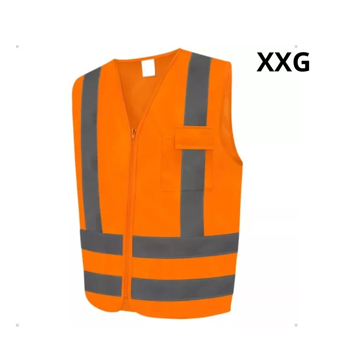 Colete De Segurança Refletivo Com Faixa Sinalizador Laranja Xxg
