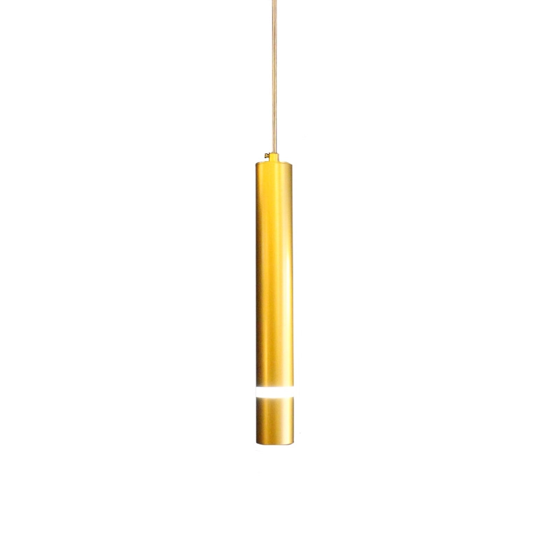 Pendente Tubo Solaire Dourado Fosco Para 1 Lâmpada Mr11 Gu10