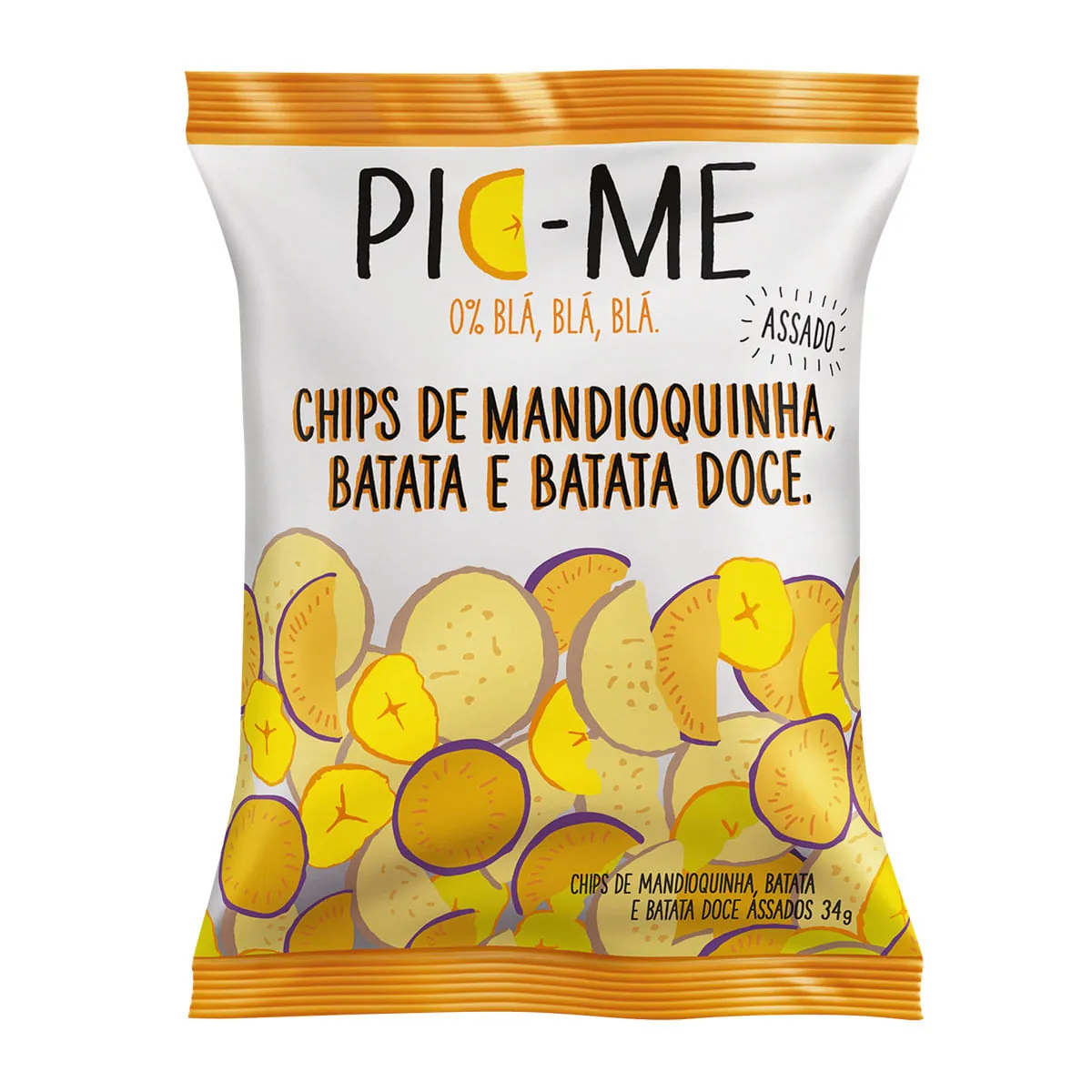 Chips De Mandioquinha Batata E Batata Doce 34g Picme