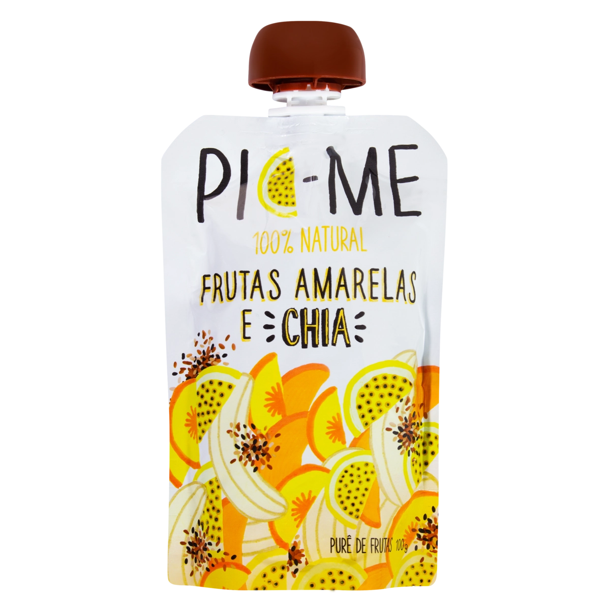 Purê De Frutas Amarelas E Chia Pic Me Squeeze 100g