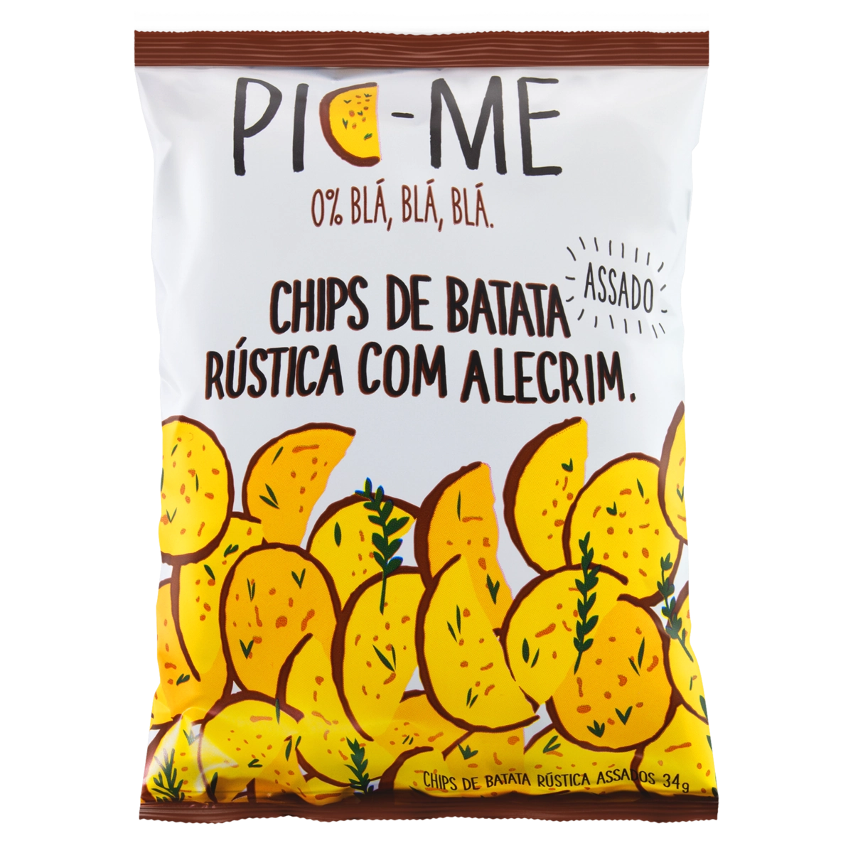 Chips Batata Rústica Com Alecrim Pic Me Pacote 34g