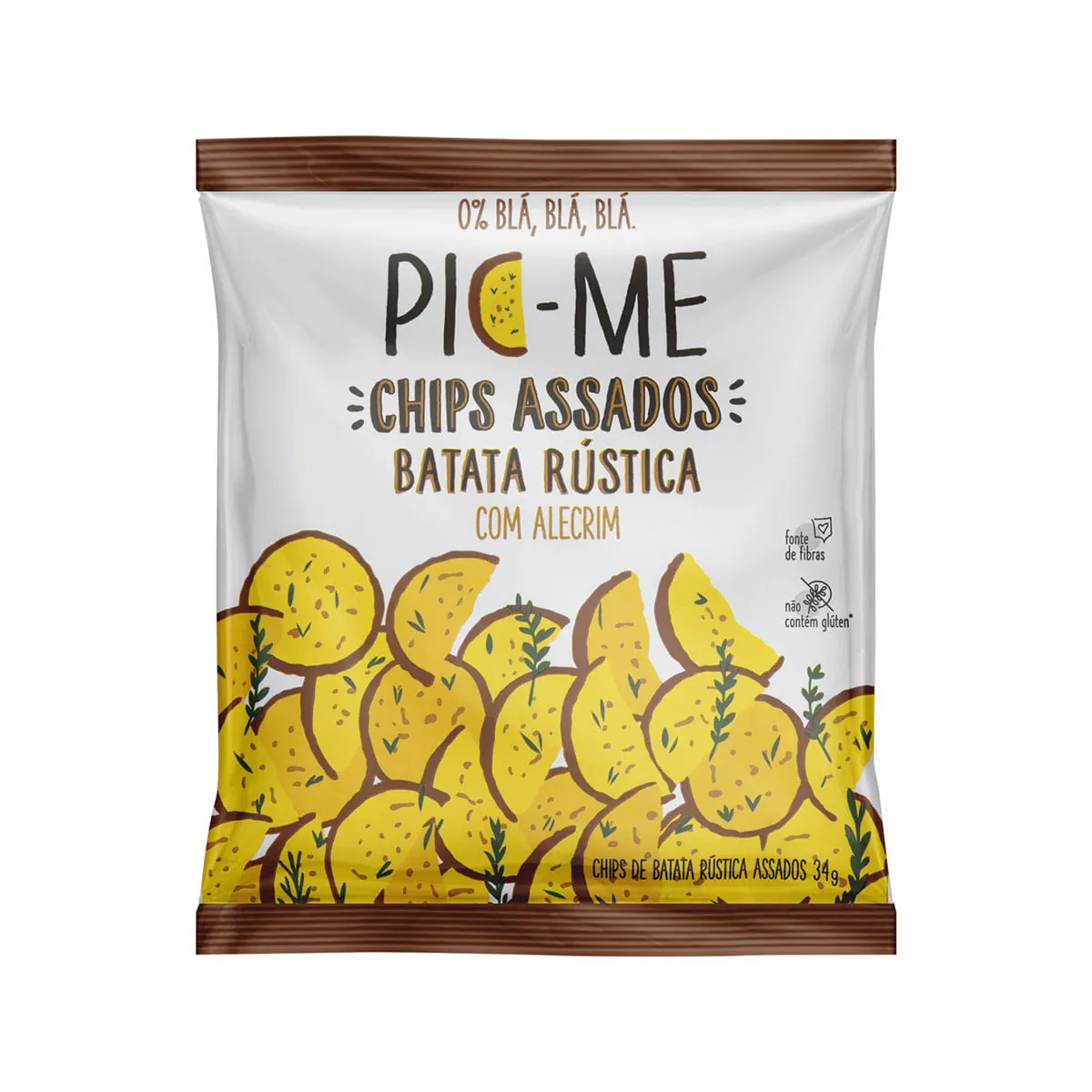 Chips Batata Rústica Com Alecrim Pic Me Pacote 34g