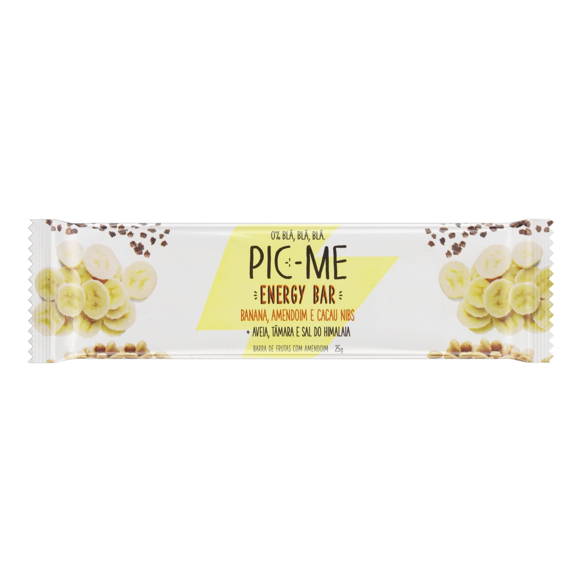 Barra De Frutas Banana, Amendoim E Cacau Nibs Pic Me Energy Bar Pacote 25g
