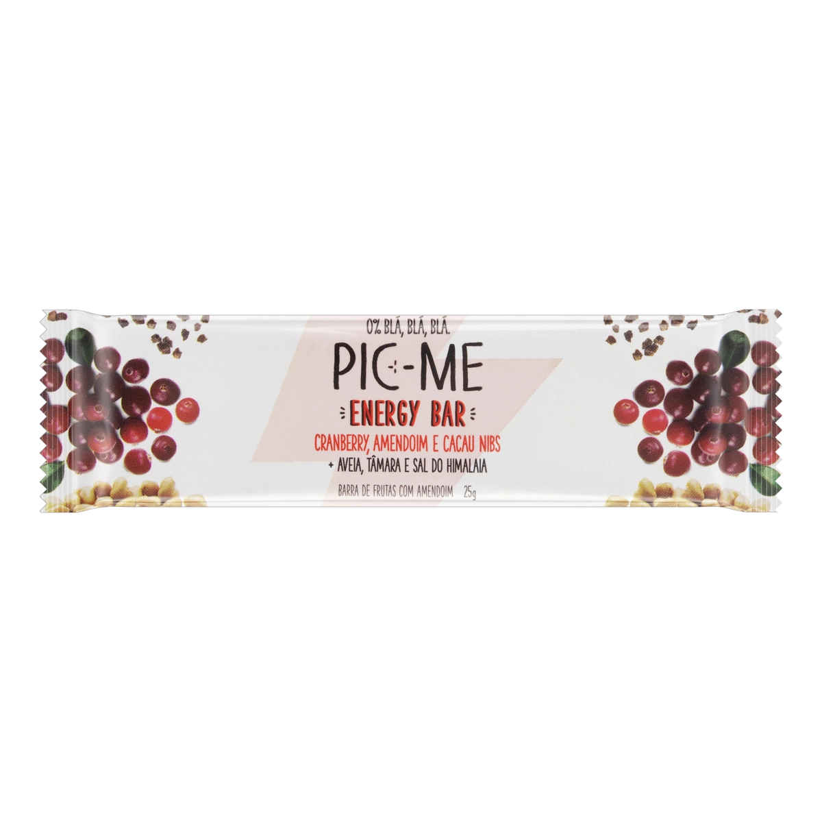 Barra De Frutas Cranberry, Amendoim E Cacau Nibs Pic Me Energy Bar Pacote 25g