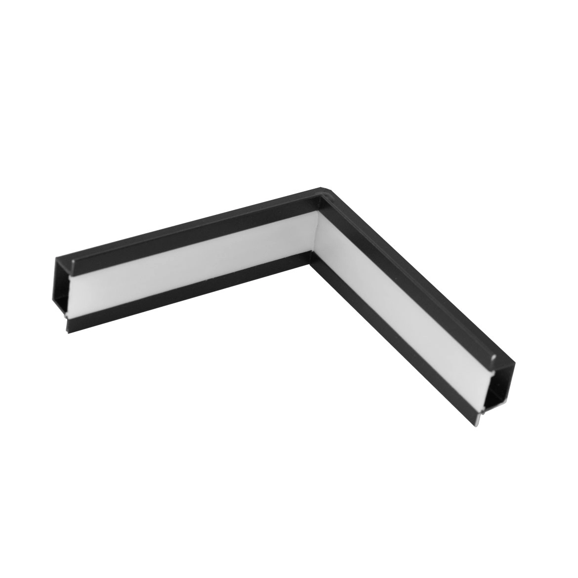 Conexão Emenda L Preto P/ Perfil De Embutir Wood Parede-teto Usina St2881