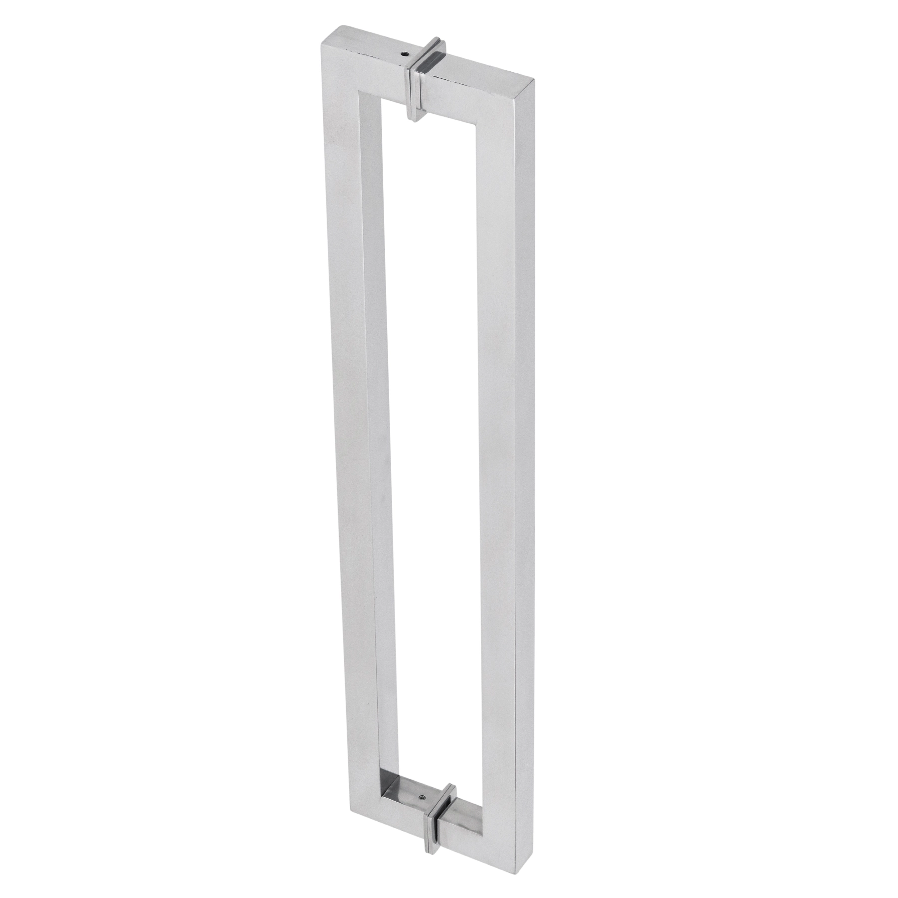 Puxador de Porta Pivotante e de Correr de Madeira Vidro e Aço em Alumínio Prata Polido Tubular Reto 60cm Vesfer 3002