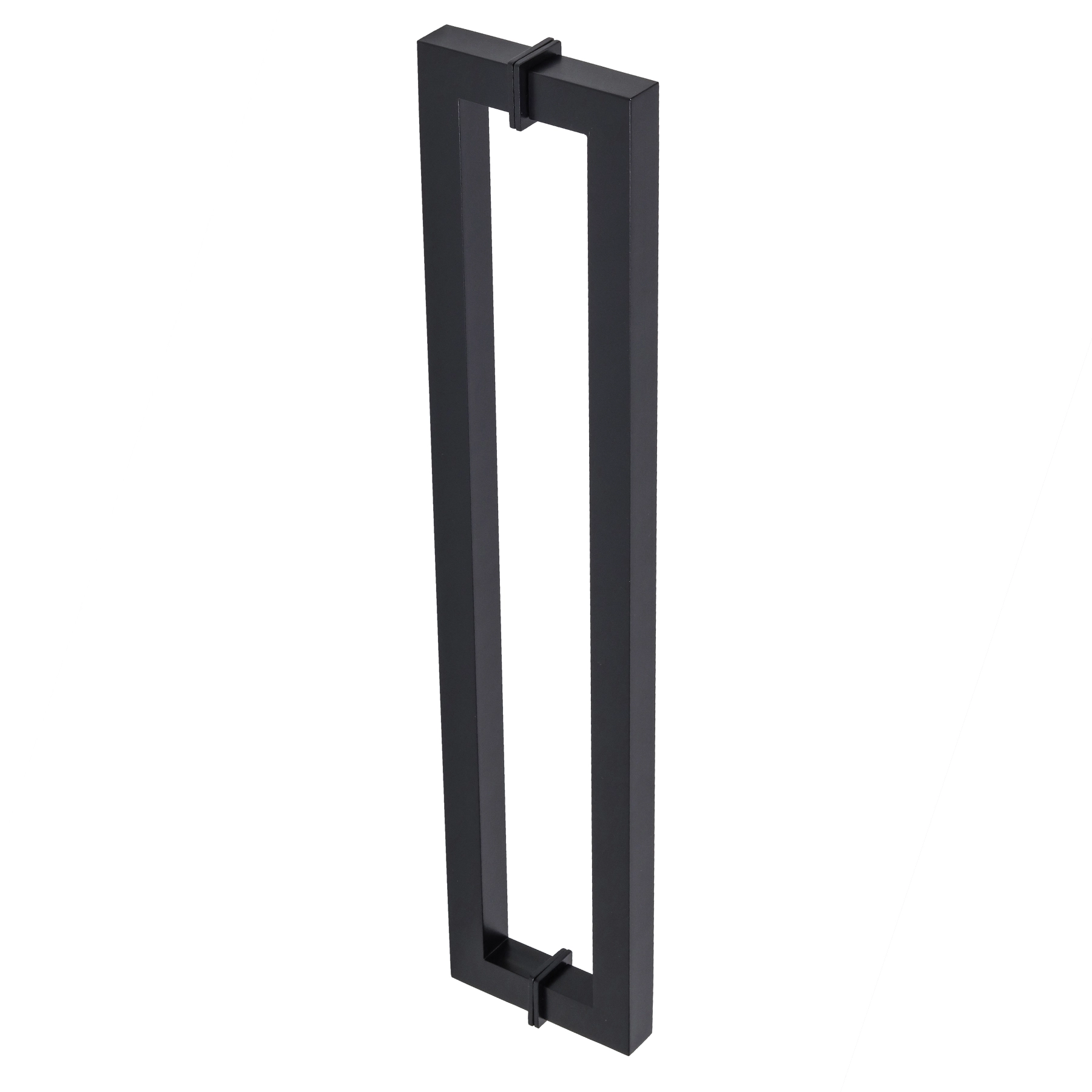 Puxador de Porta Pivotante e de Correr de Madeira Vidro e Aço em Alumínio Preto Fosco Tubular Reto 60cm Vesfer 3002