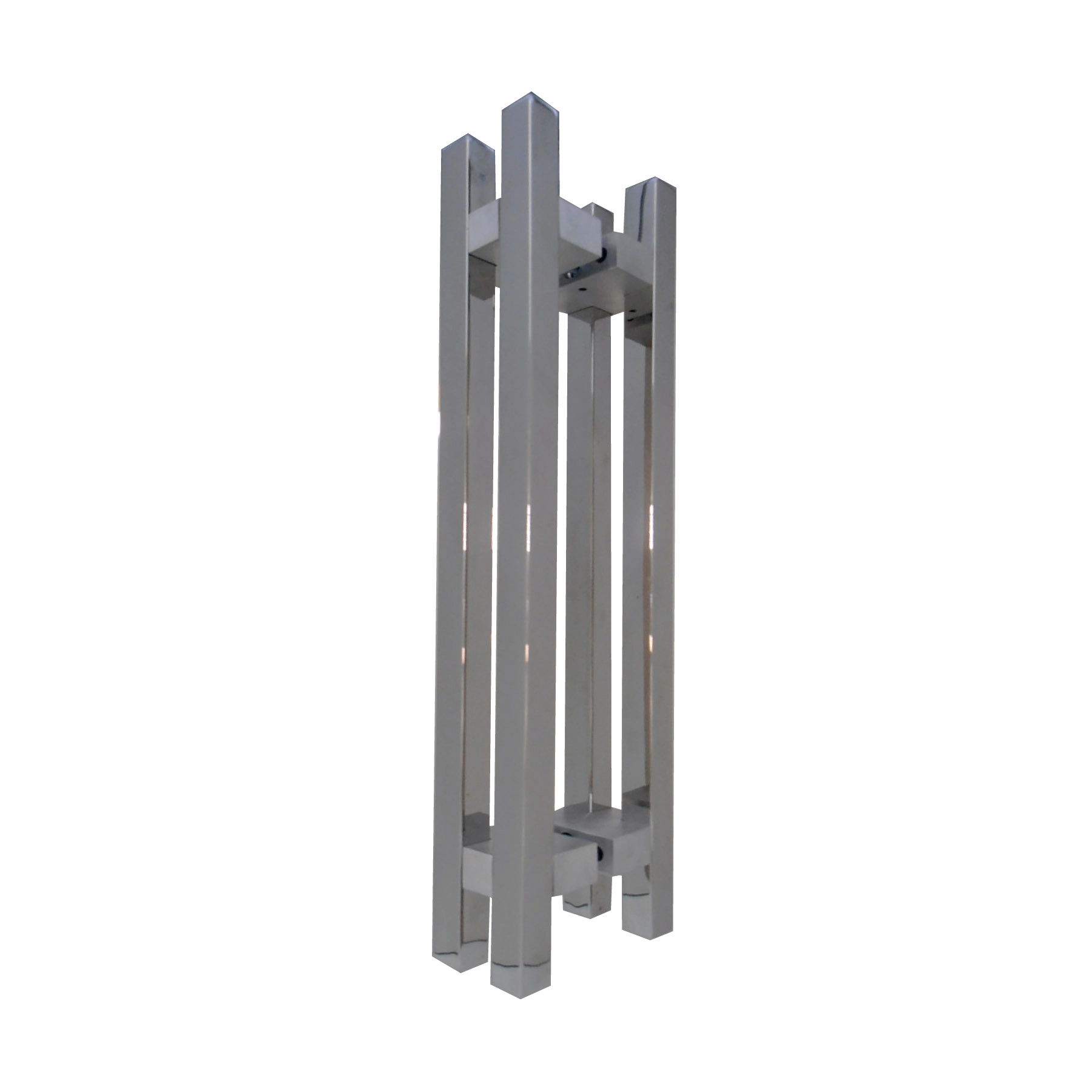 Puxador Para Porta de Madeira, Vidro e Metal Barra Reta 40cm Aço Inox Polido
