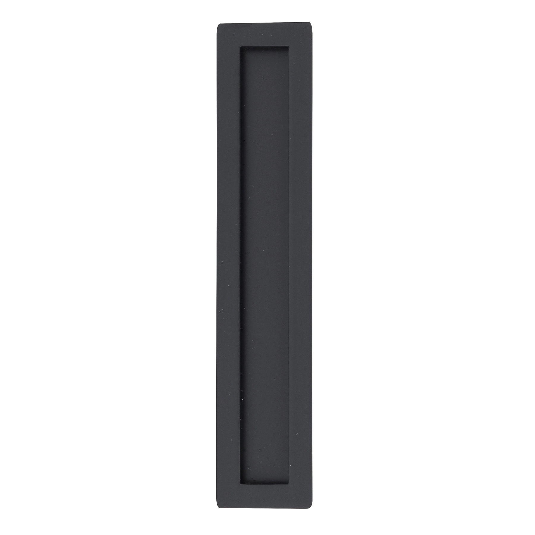 Puxador de Porta de Correr de Madeira Vidro e Aço em Alumínio Preto Concha 30cm Vesfer Concha de Embutir