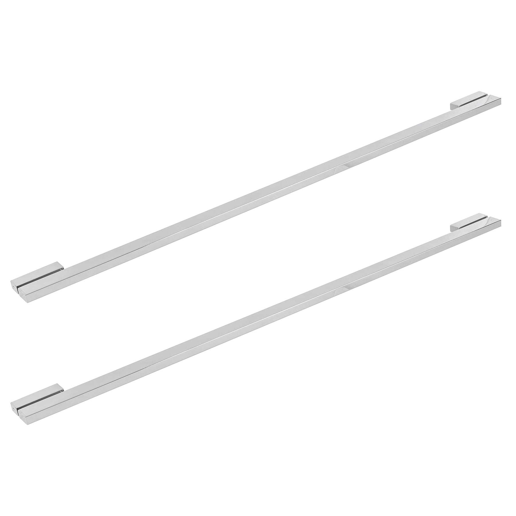 Puxador de Porta Pivotante e de Correr de Madeira Vidro e Aço em Aço Inox Prata Polido Barra Reta 100cm Vesfer 3035