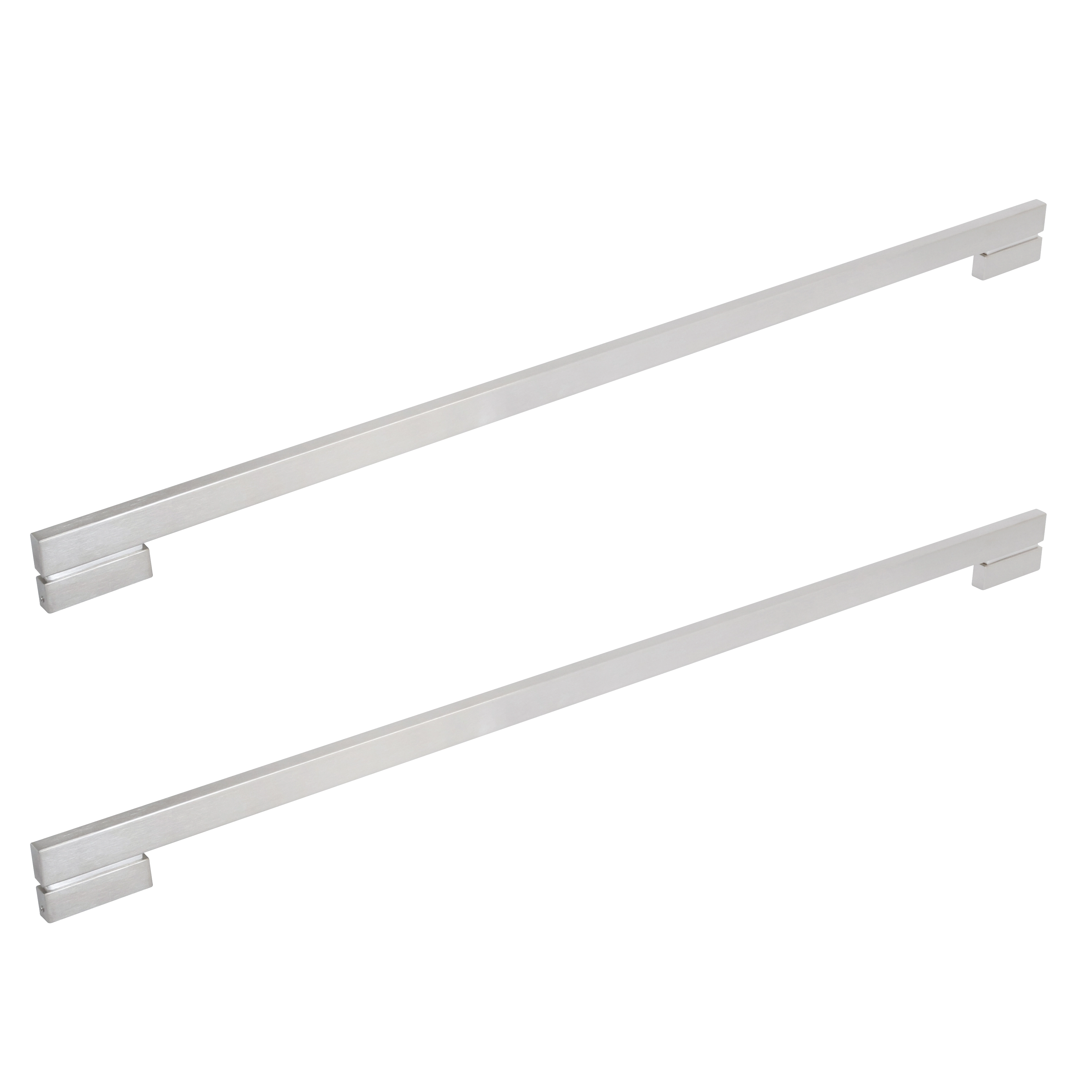 Puxador de Porta Pivotante e de Correr de Madeira Vidro e Aço em Aço Inox Prata Escovado Barra Reta 100cm Vesfer 3035