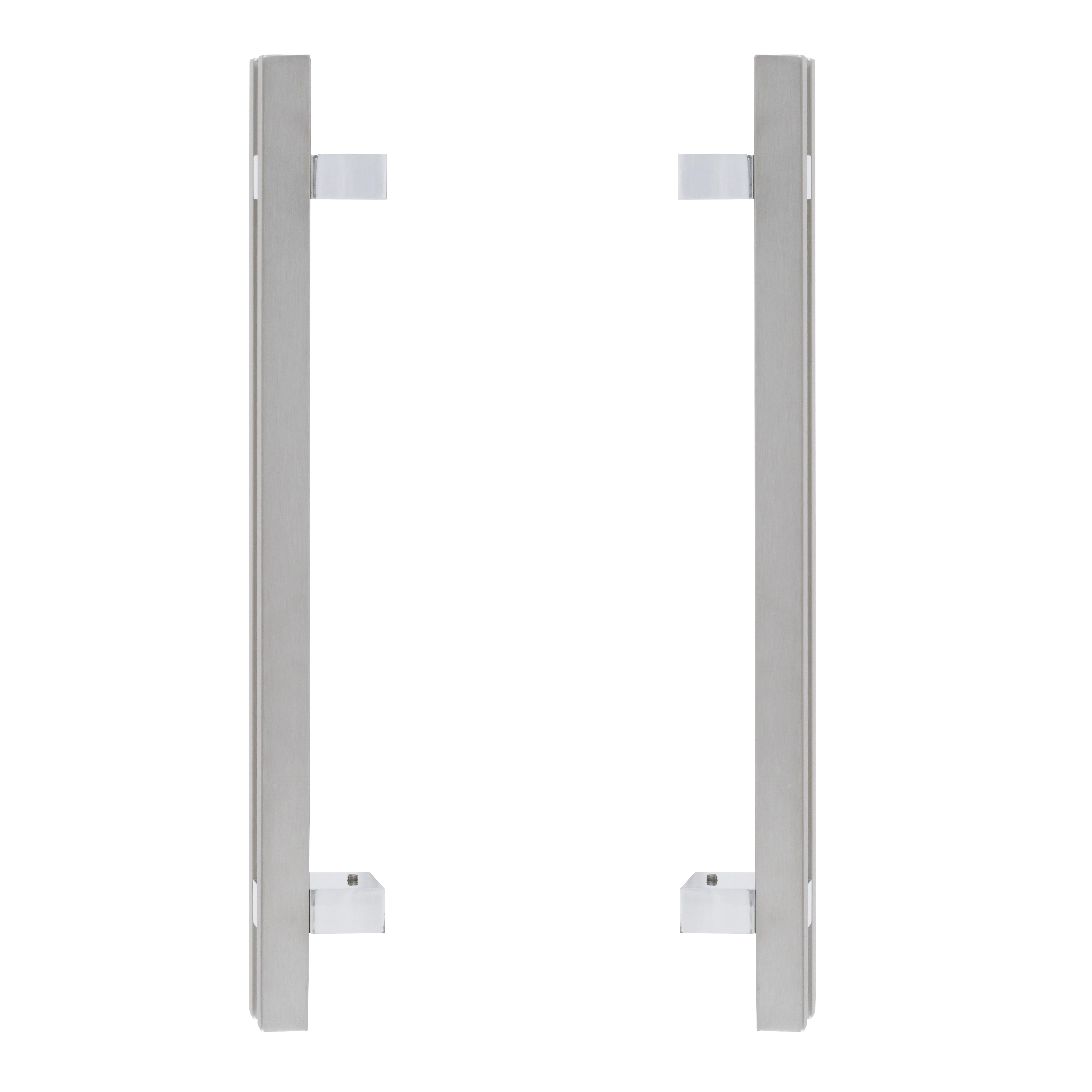 Puxador de Porta Pivotante e de Correr de Madeira Vidro e Aço em Aço Inox Escovado Barra Reta 40cm Vesfer