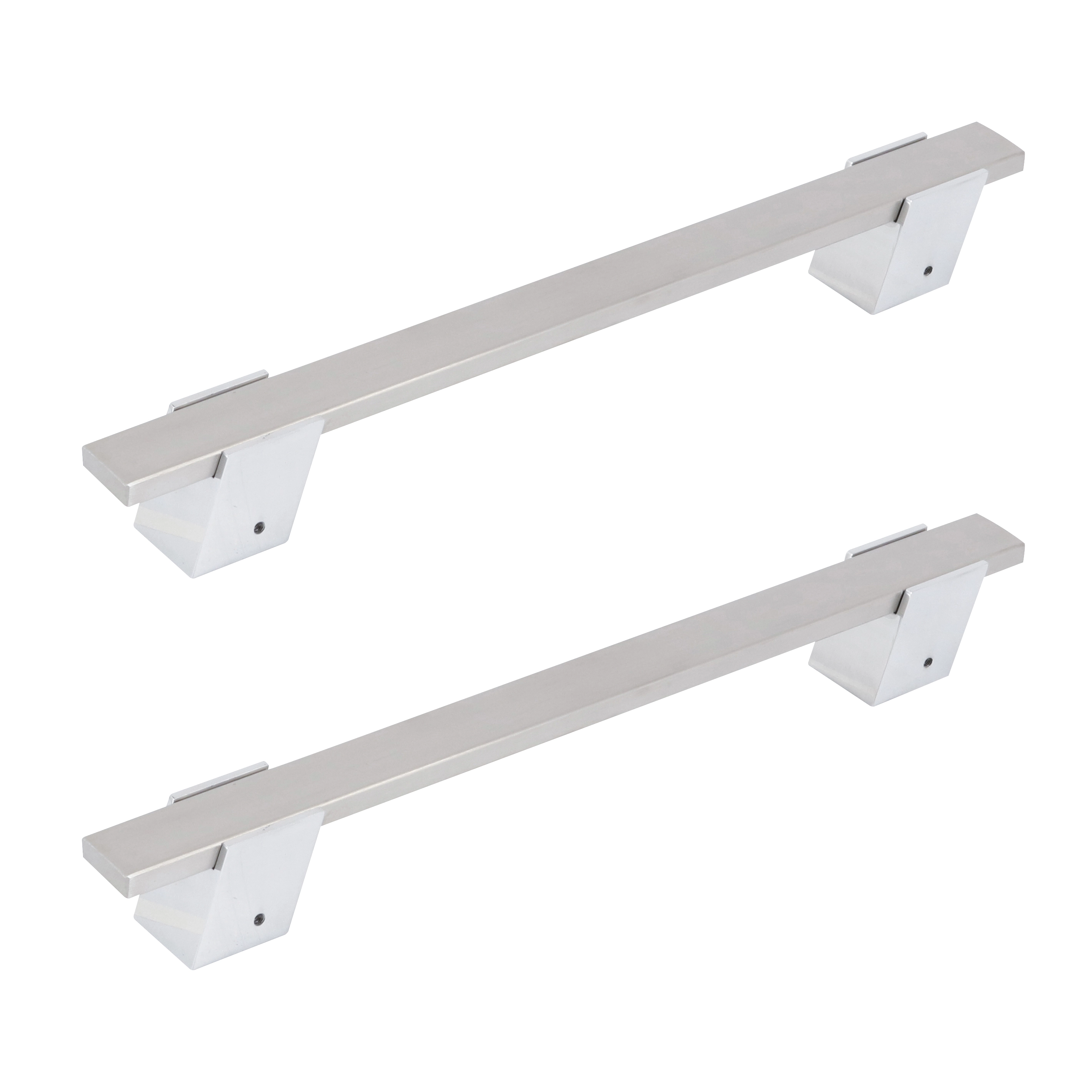 Puxador para Porta Barra Reta Duplo 40cm Inox Escovado Vesfer