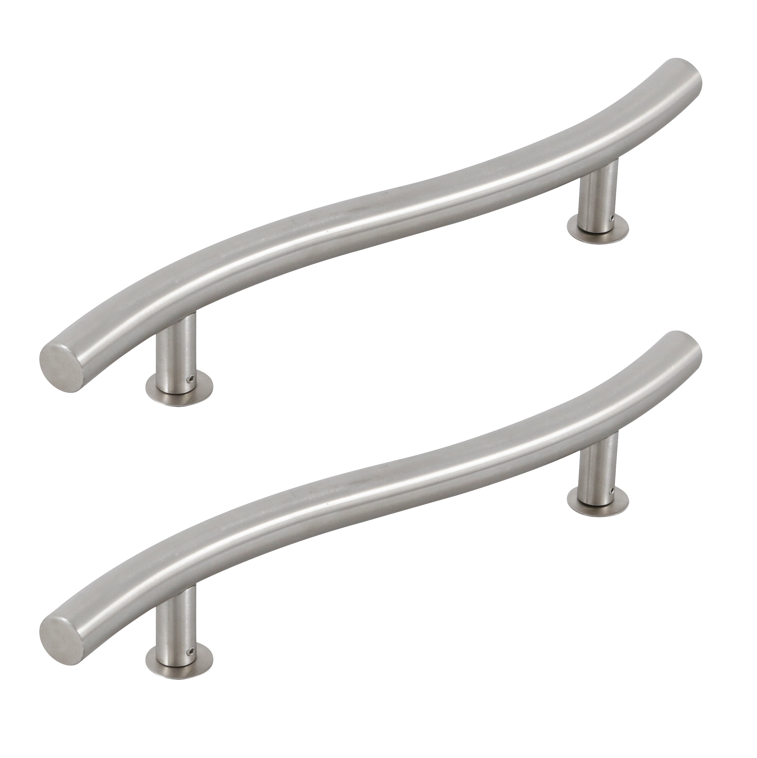 Puxador Para Porta de Madeira, Vidro e Metal Onda 40cm Aço Inox Escovado