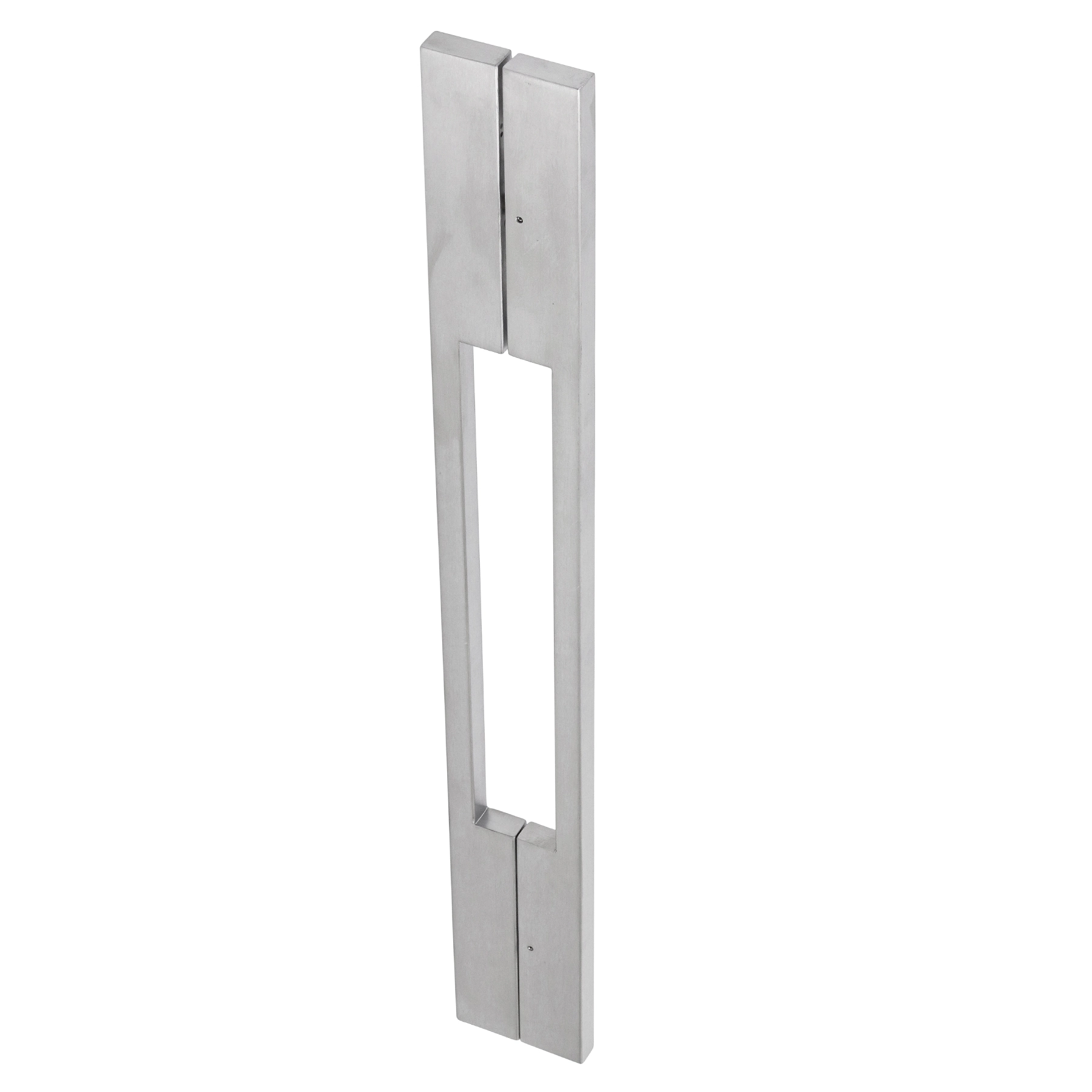 Puxador de Porta Pivotante e de Correr de Madeira Vidro e Aço em Aço Inox Cinza Fosco Tubular Reto 80cm Vesfer 3062