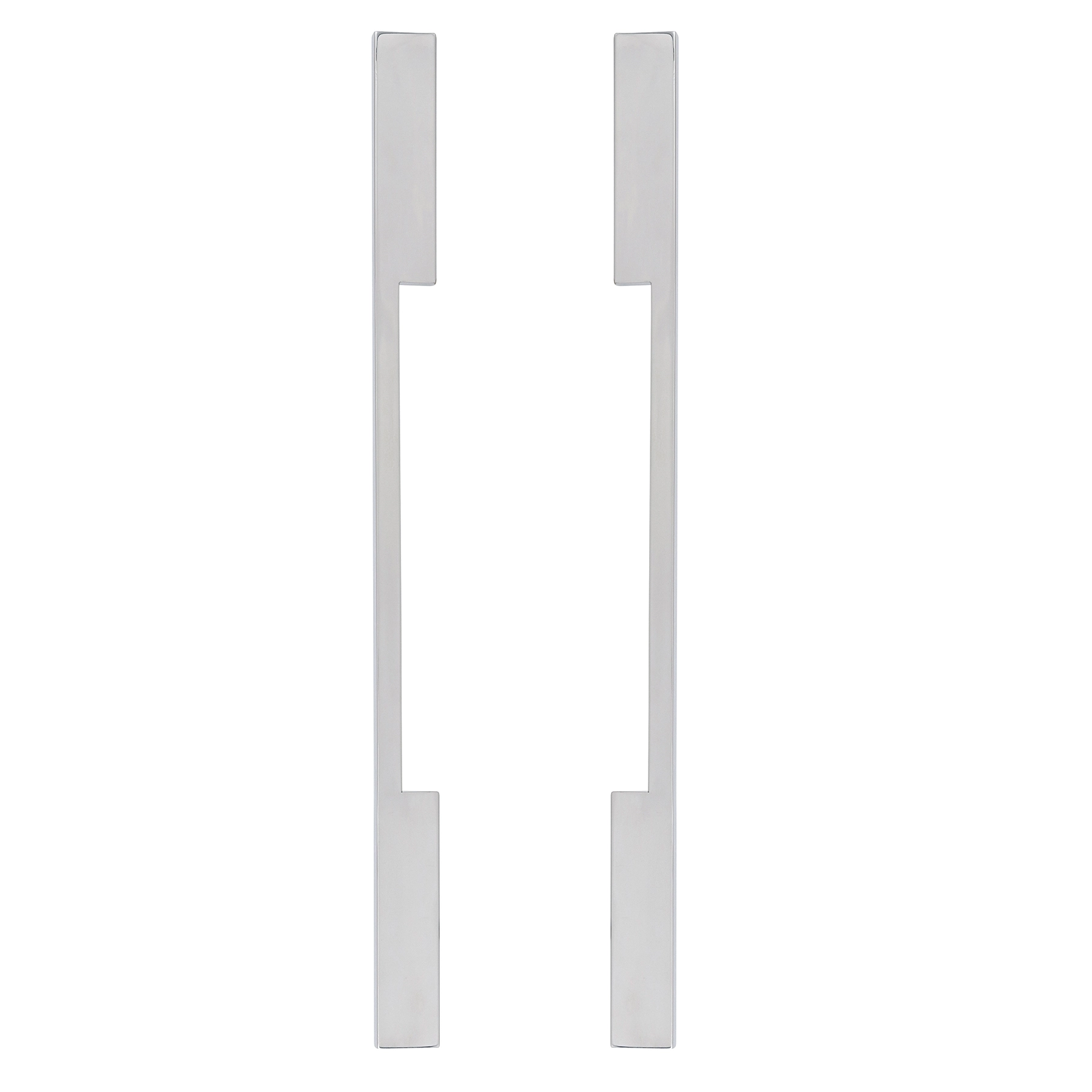 Puxador de Porta Pivotante e de Correr de Madeira Vidro e Aço em Aço Inox Prata Polido Tubular Reto 80cm Vesfer 3062