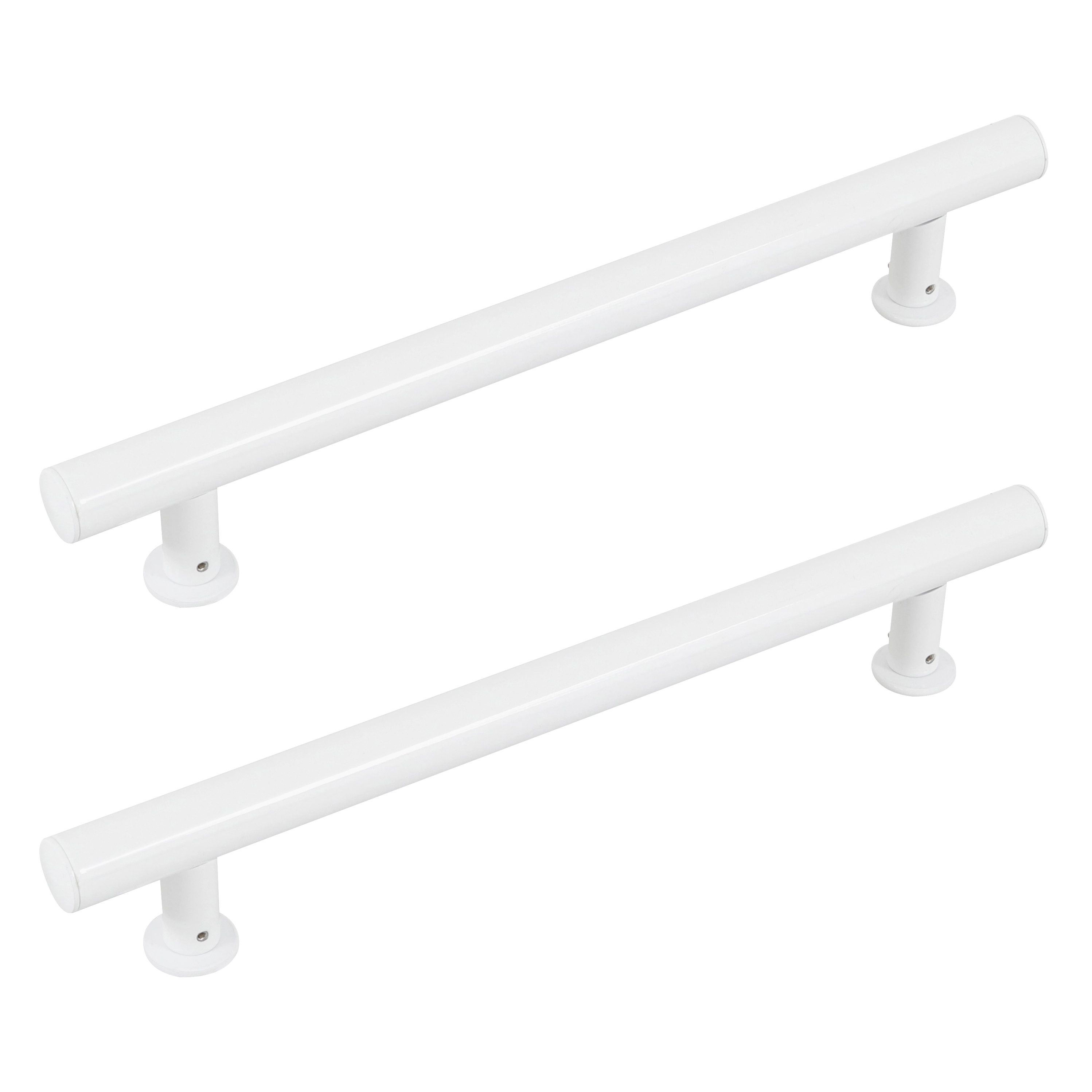 Puxador de Porta Pivotante e de Correr de Madeira Vidro e Aço em Alumínio Branco Pintado Tubular Reto 40cm Vesfer 3008