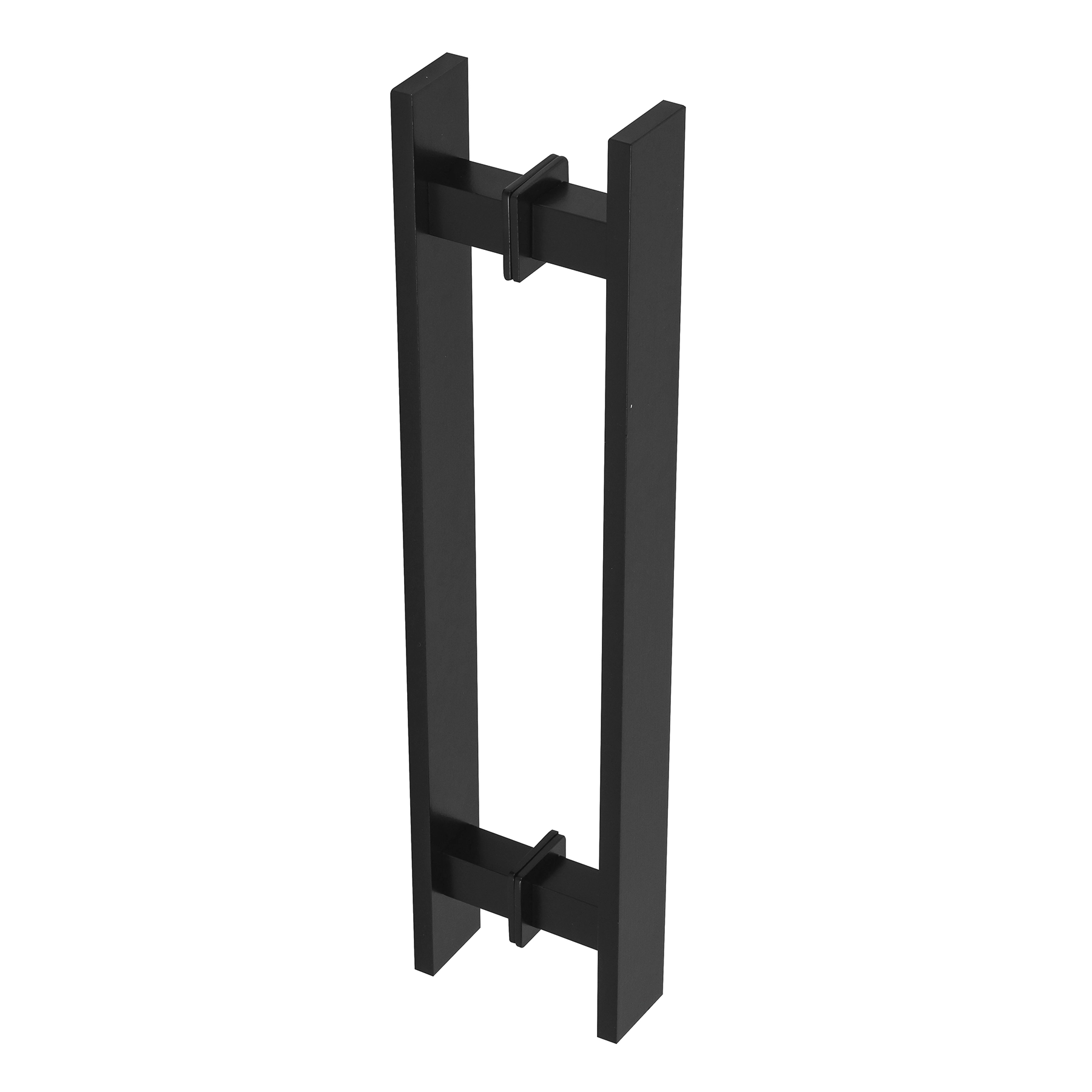 Puxador de Porta Pivotante e de Correr de Madeira Vidro e Aço em Alumínio Preto Fosco Barra Reta 40cm Vesfer 3073
