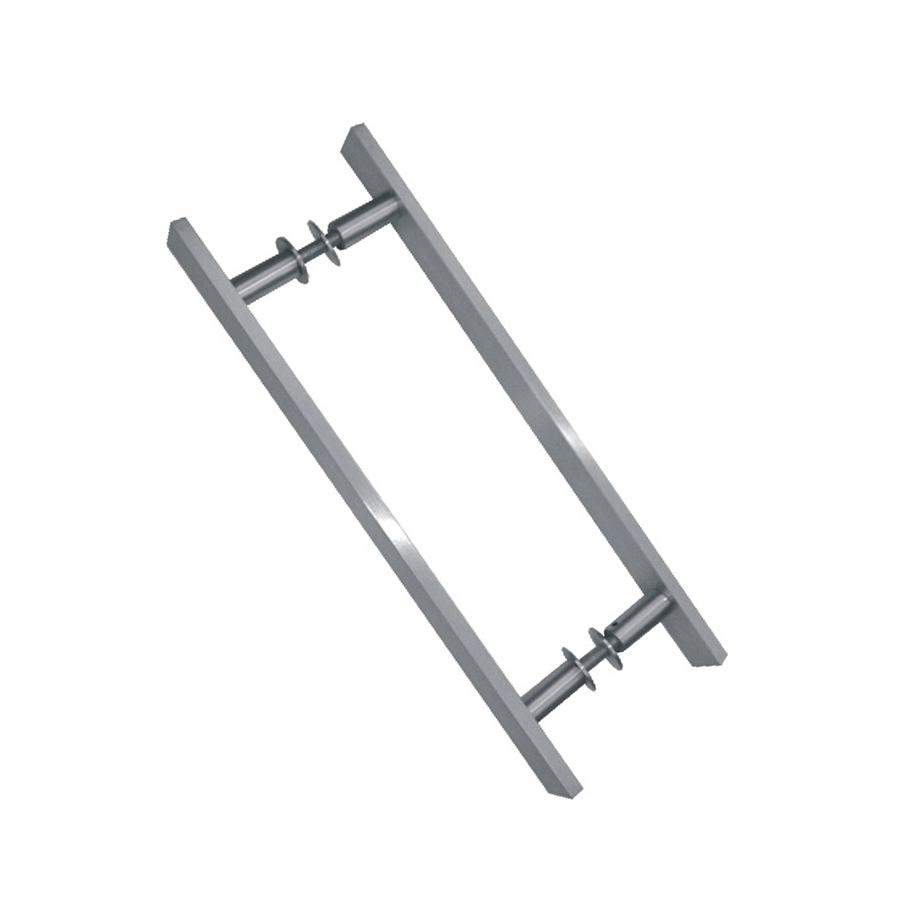 Puxador Para Porta de Madeira, Vidro e Metal Tubular Reto 40cm Alumínio Polido