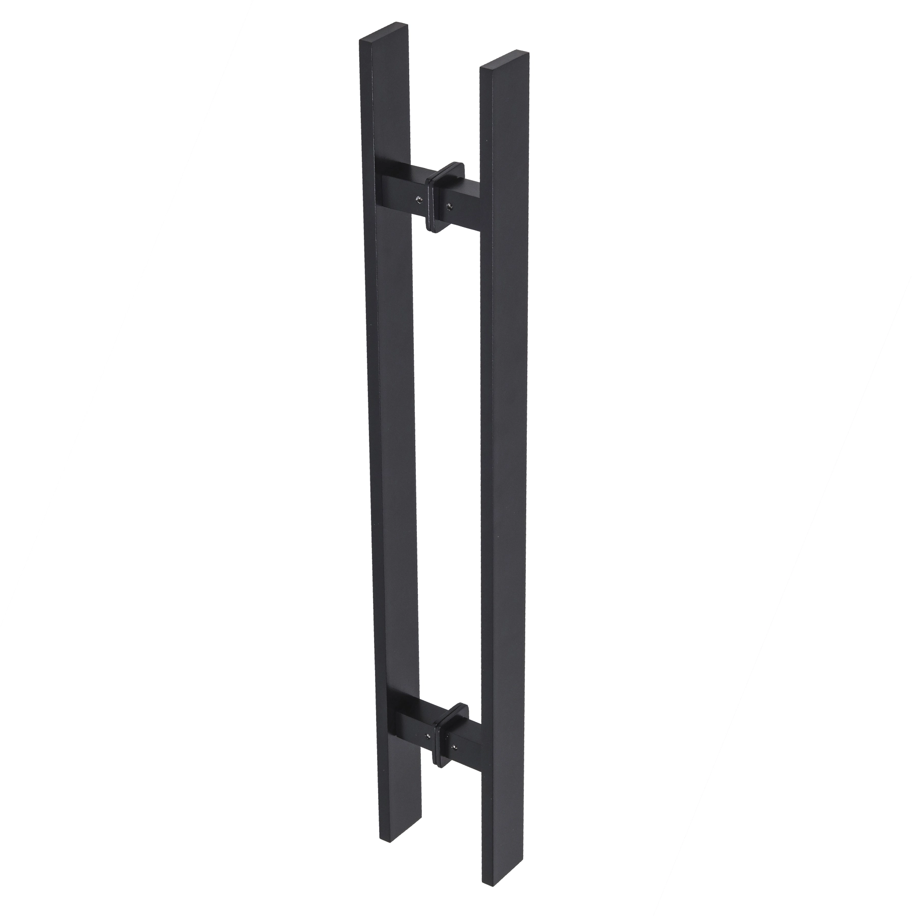 Puxador de Porta Pivotante e de Correr de Madeira Vidro e Aço em Alumínio Preto Fosco Barra Reta 60cm Vesfer 3073