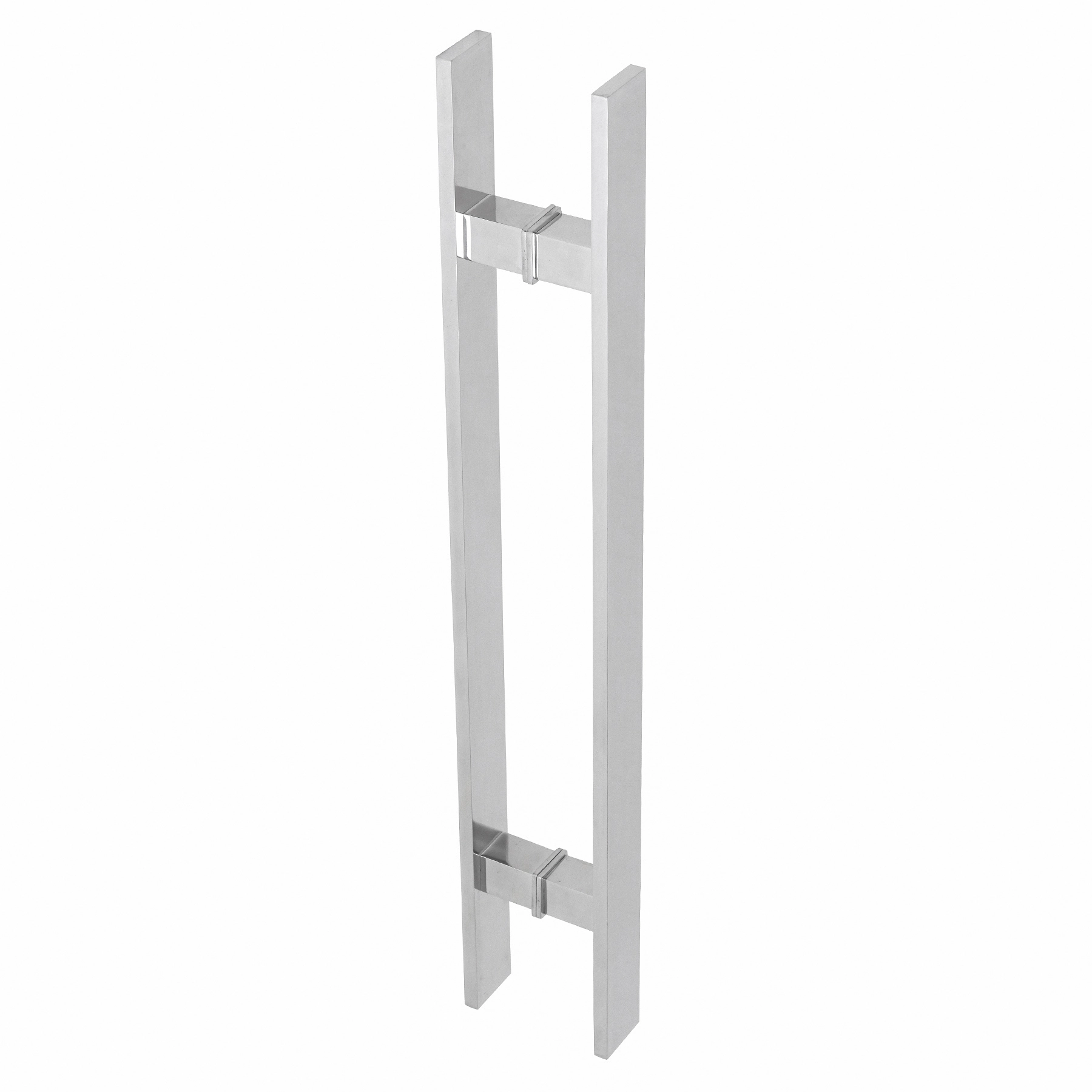 Puxador de Porta Pivotante e de Correr de Madeira Vidro e Aço em Alumínio Prata Escovado Barra Reta 60cm Vesfer n/a