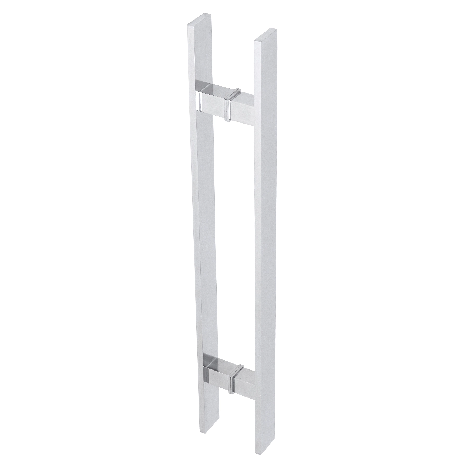 Puxador de Porta Pivotante e de Correr de Madeira Vidro e Aço em Alumínio Prata Polido Barra Reta 60cm Vesfer n/a