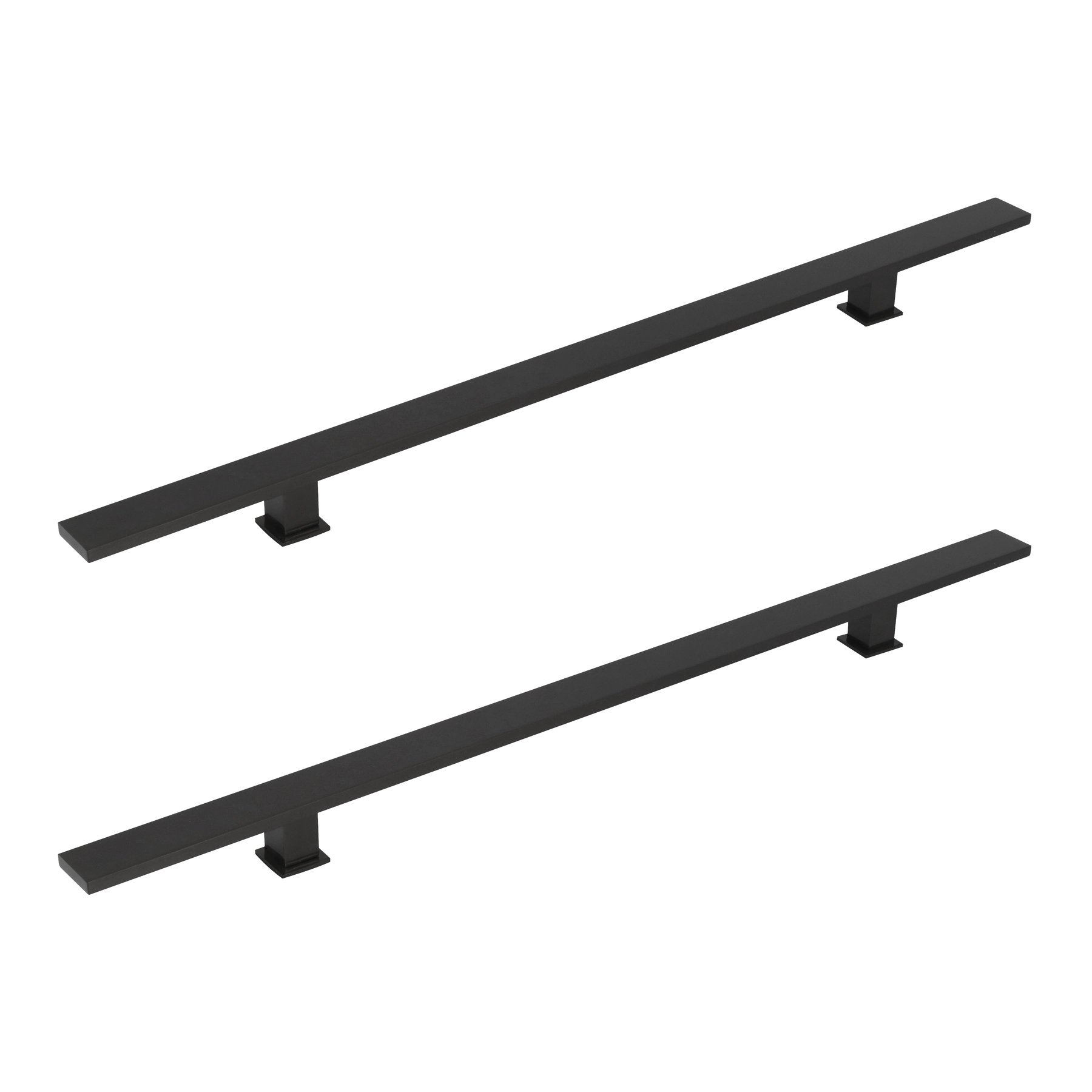 Puxador de Porta Pivotante e de Correr de Madeira Vidro e Aço em Alumínio Preto Fosco Barra Reta 80cm Vesfer 3073