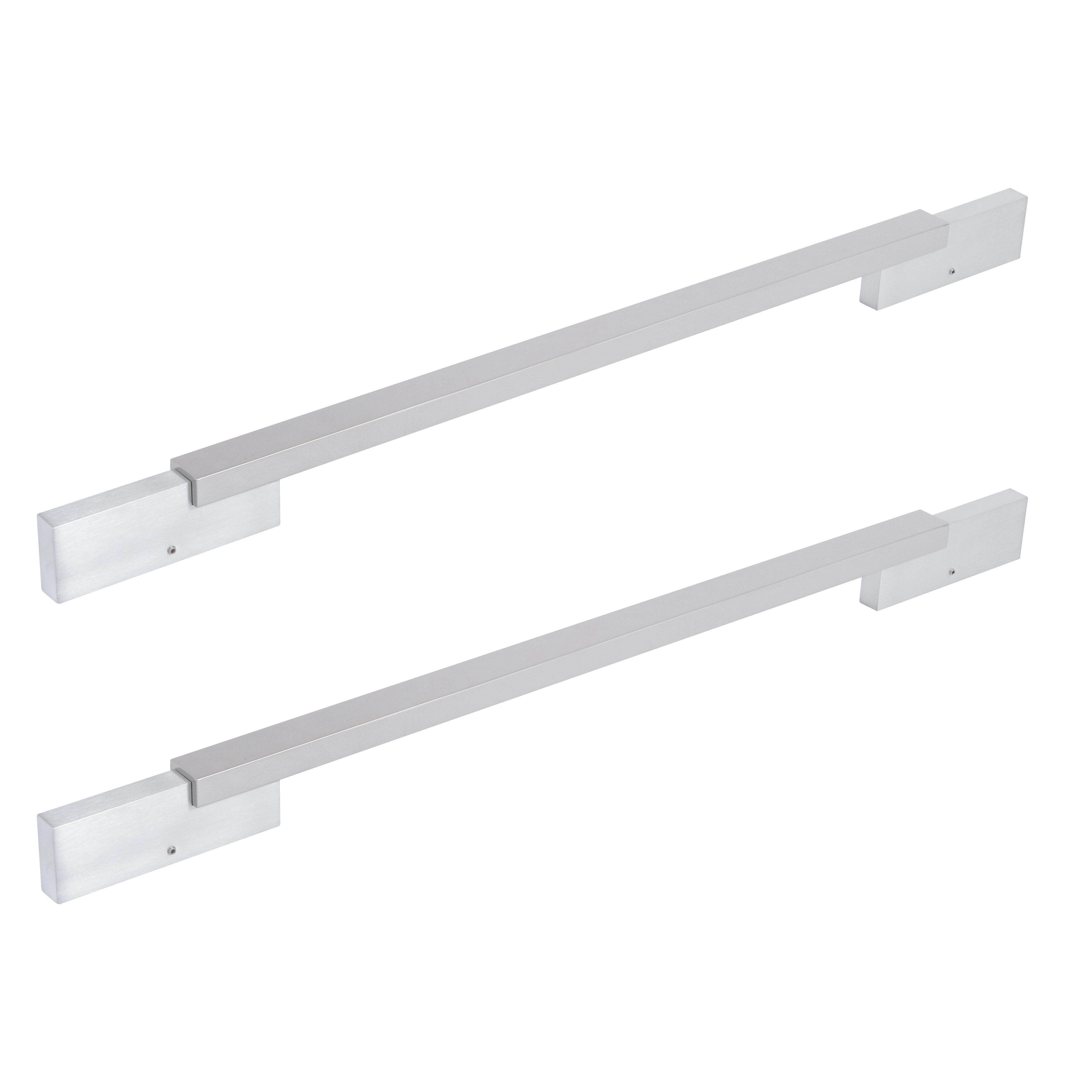 Puxador de Porta Pivotante e de Correr de Madeira Vidro e Aço em Aço Inox Prata Polido Barra Reta 80cm Vesfer 3072