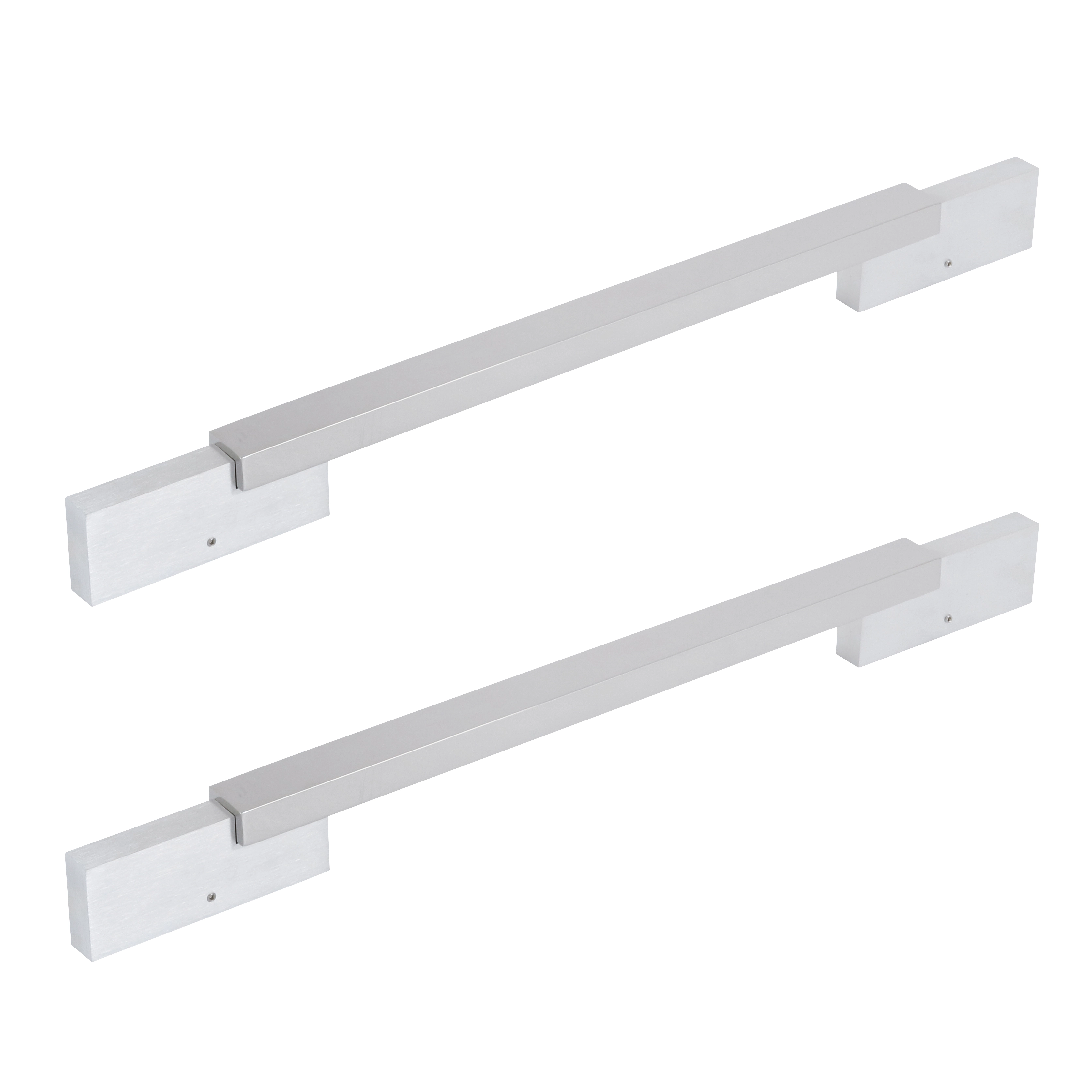 Puxador de Porta Pivotante e de Correr de Madeira Vidro e Aço em Aço Inox Prata Polido Barra Reta 60cm Vesfer 3072