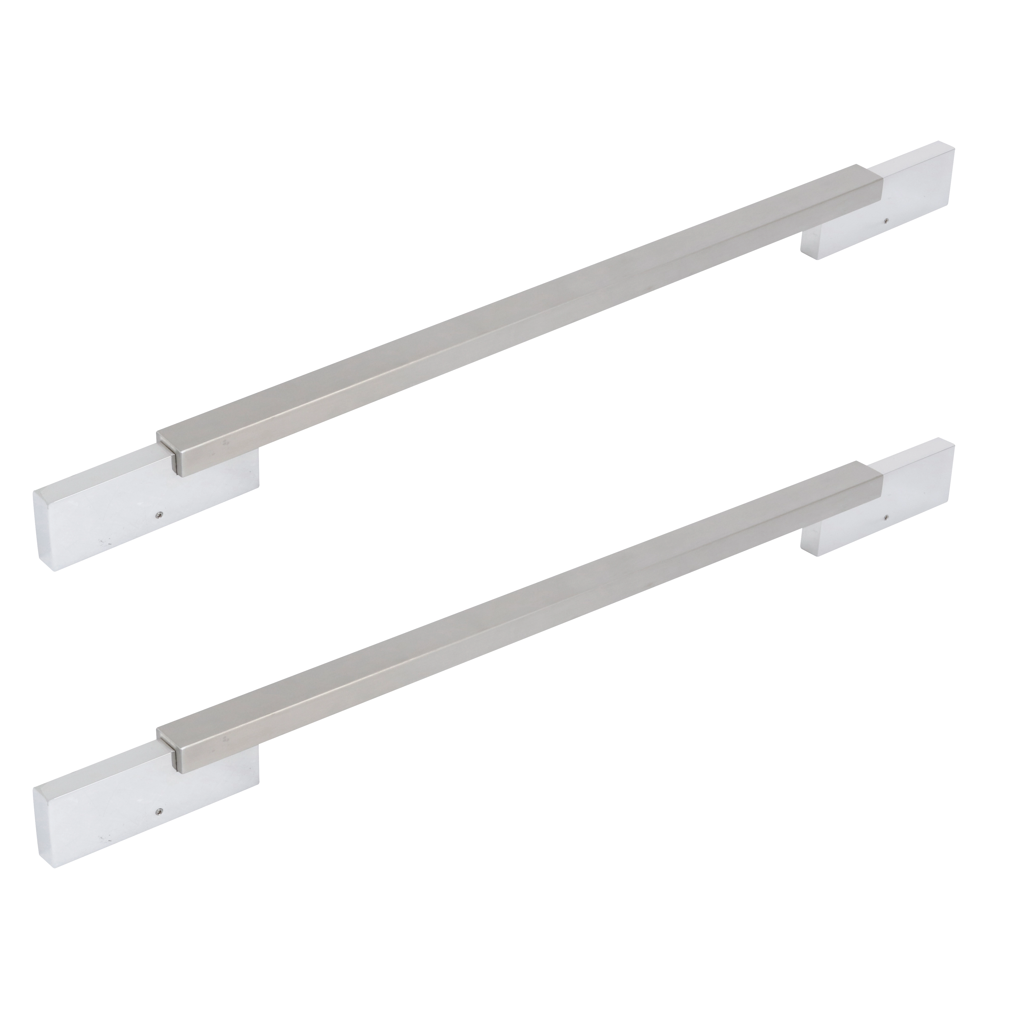 Puxador de Porta Pivotante e de Correr de Madeira Vidro e Aço em Aço Inox Prata Polido Barra Reta 100cm Vesfer 3072