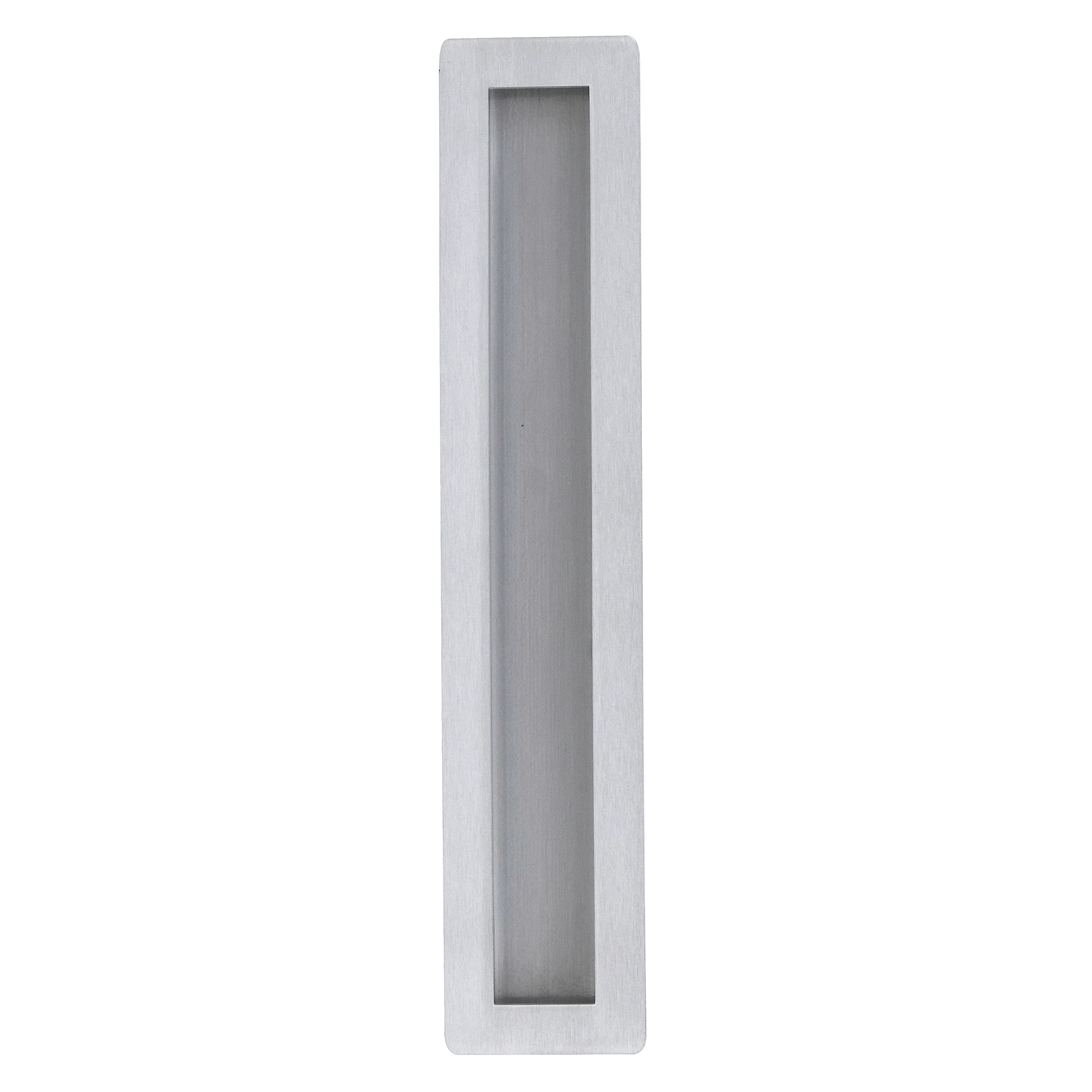 Puxador de Porta de Correr de Madeira Vidro e Aço em Alumínio Escovado Concha 30cm Vesfer Concha de Embutir