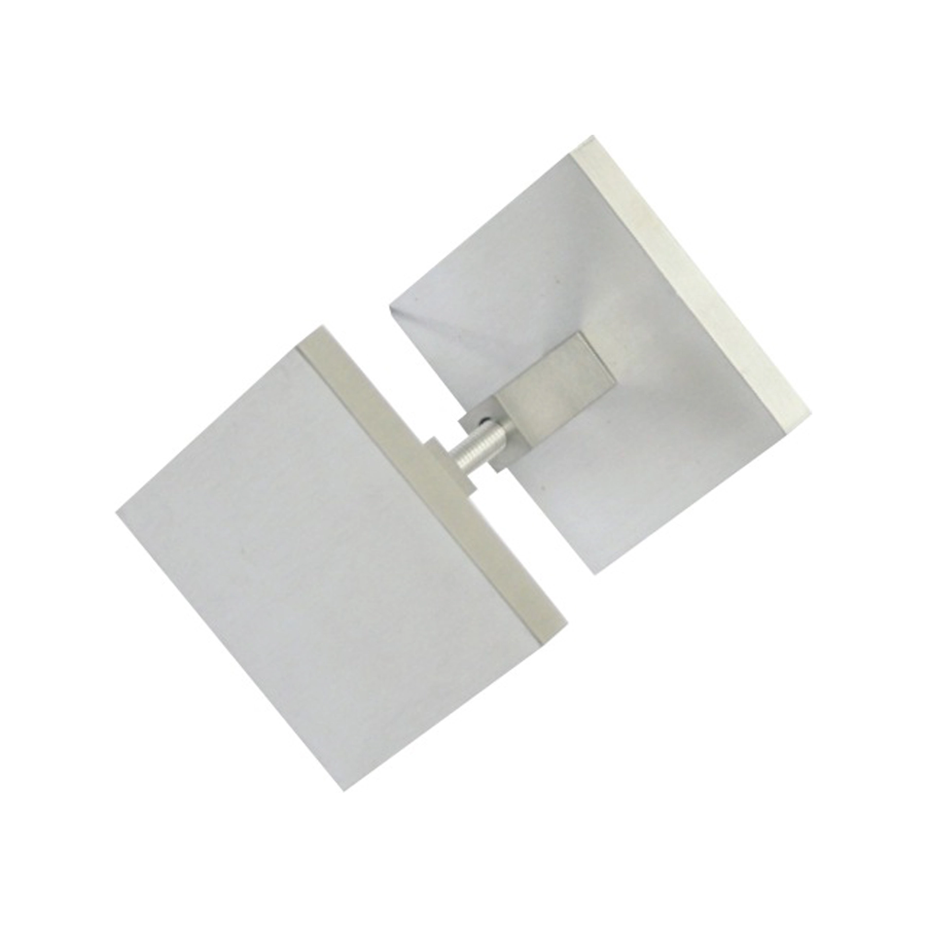 Puxador Para Porta de Madeira, Vidro e Metal Quadrado 10cm Alumínio Escovado