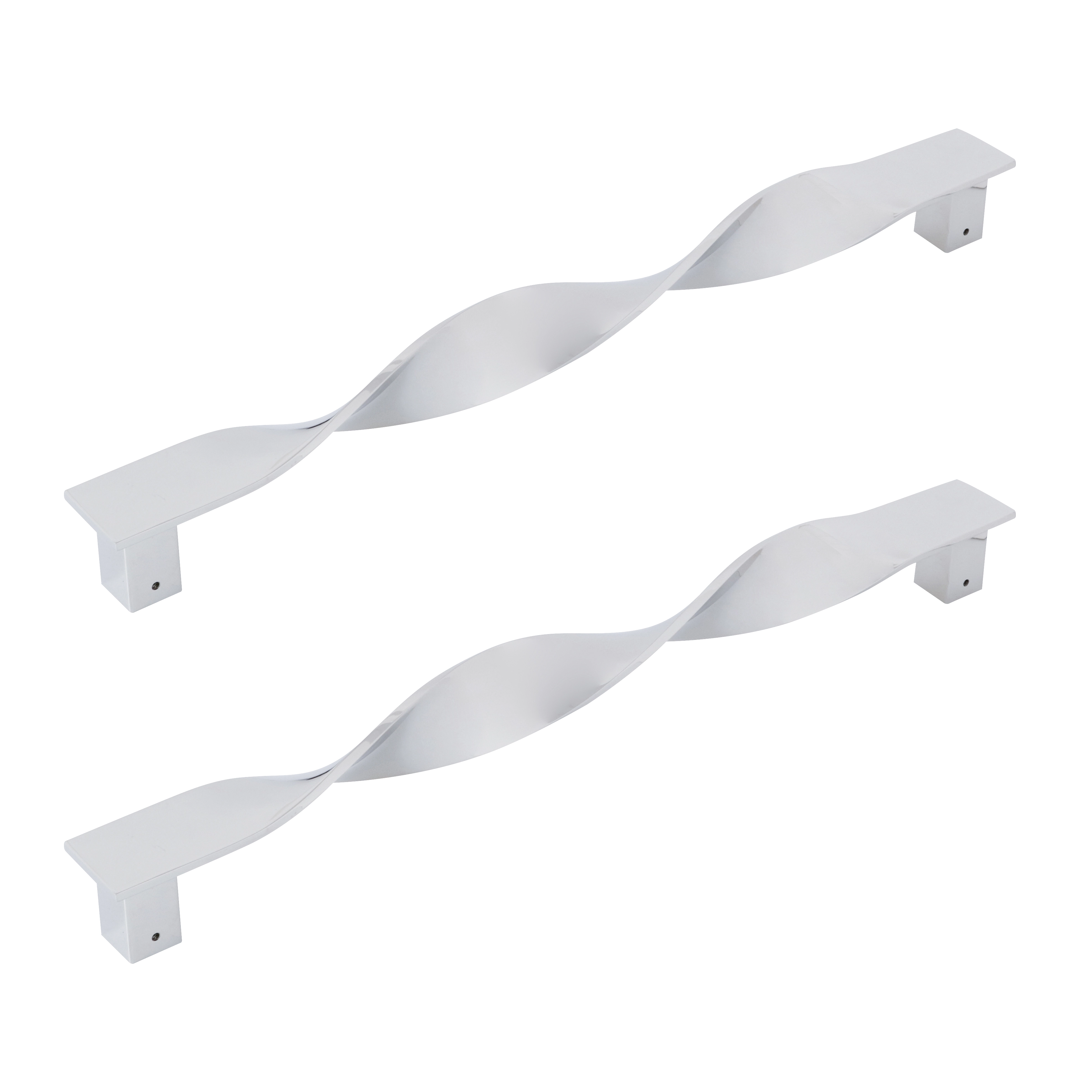 Puxador de Porta Pivotante e de Correr de Madeira Vidro e Aço em Aço Inox Polido Onda 60cm Vesfer