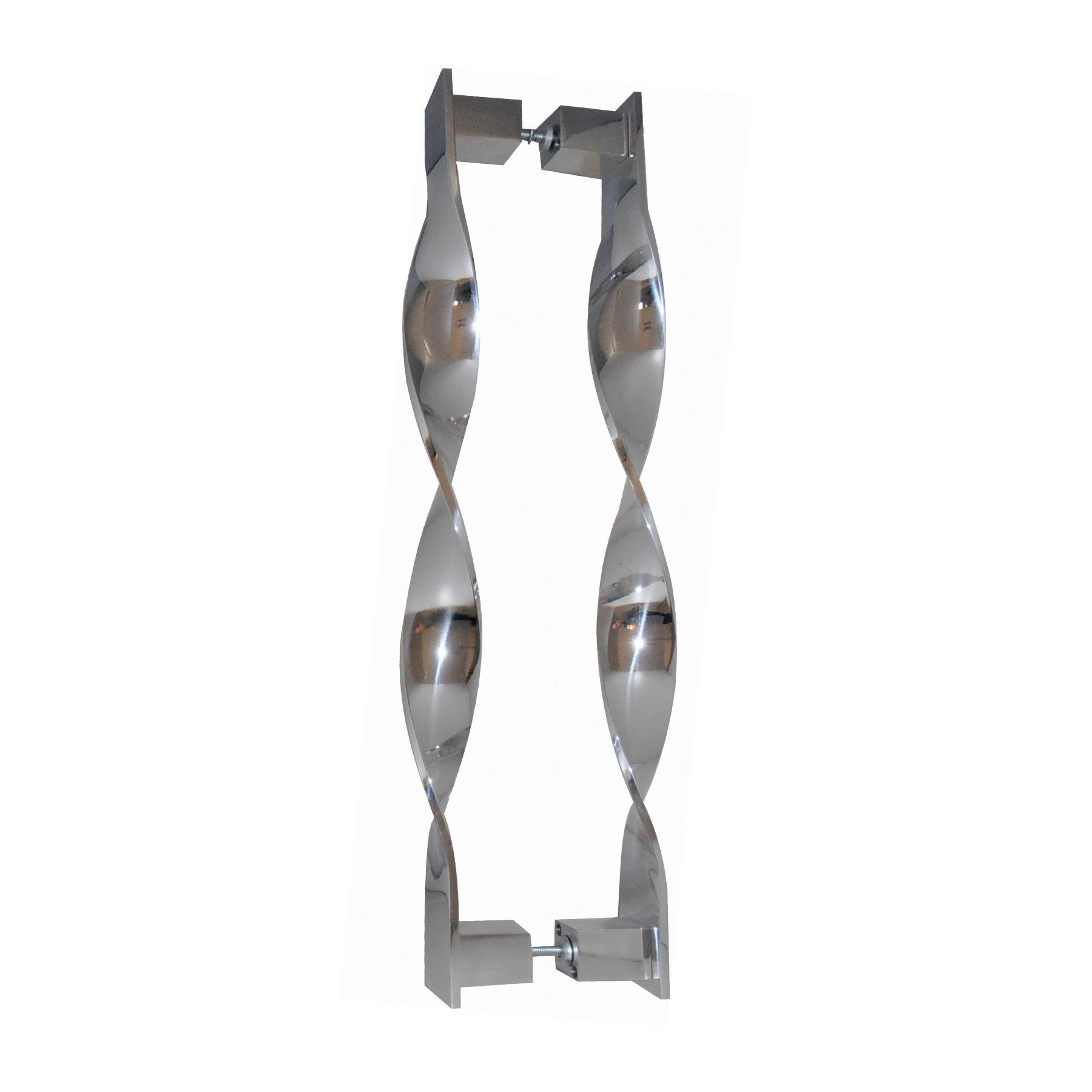 Puxador Para Porta de Madeira, Vidro e Metal Onda 60cm Aço Inox Escovado