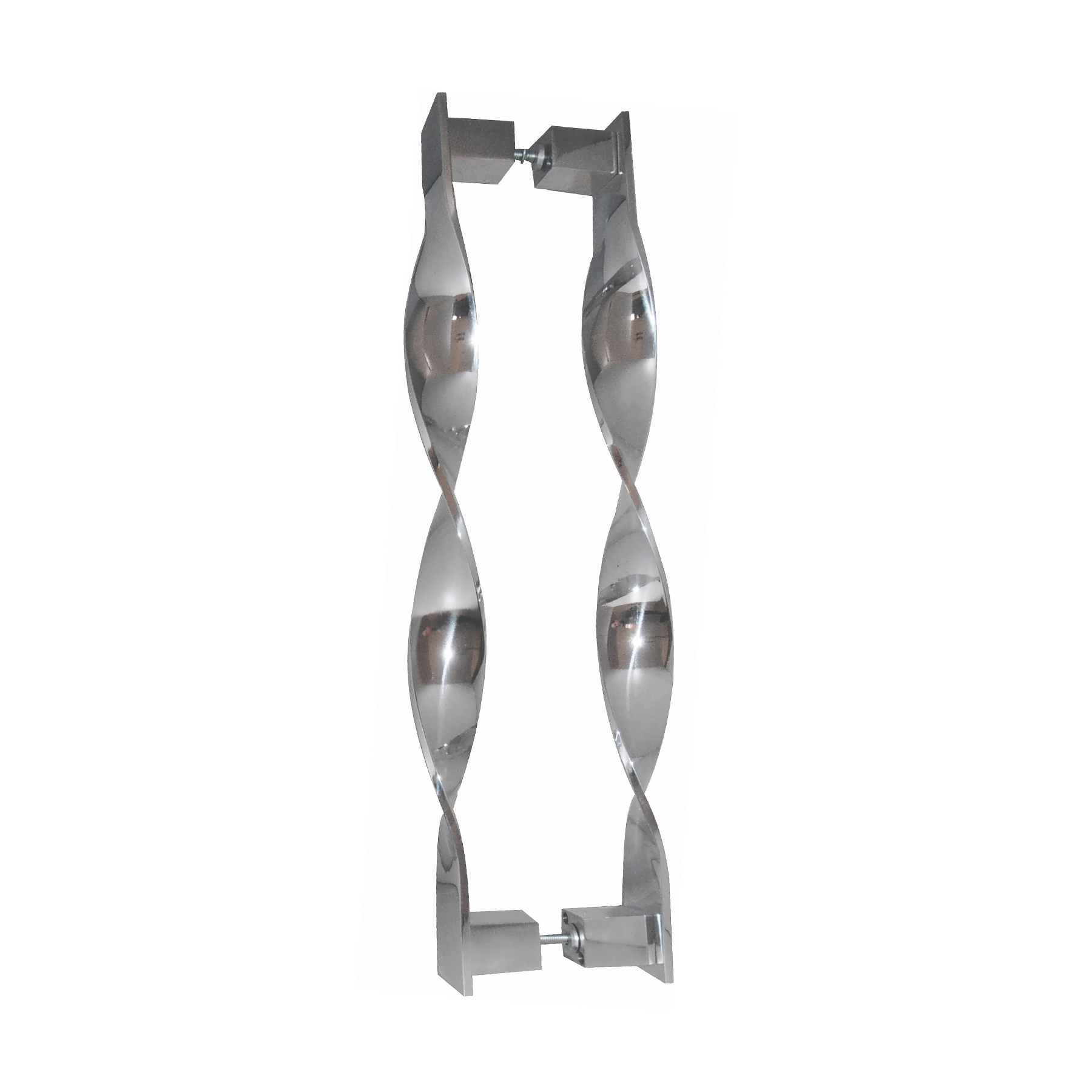 Puxador Para Porta de Madeira, Vidro e Metal Onda 80cm Aço Inox Escovado