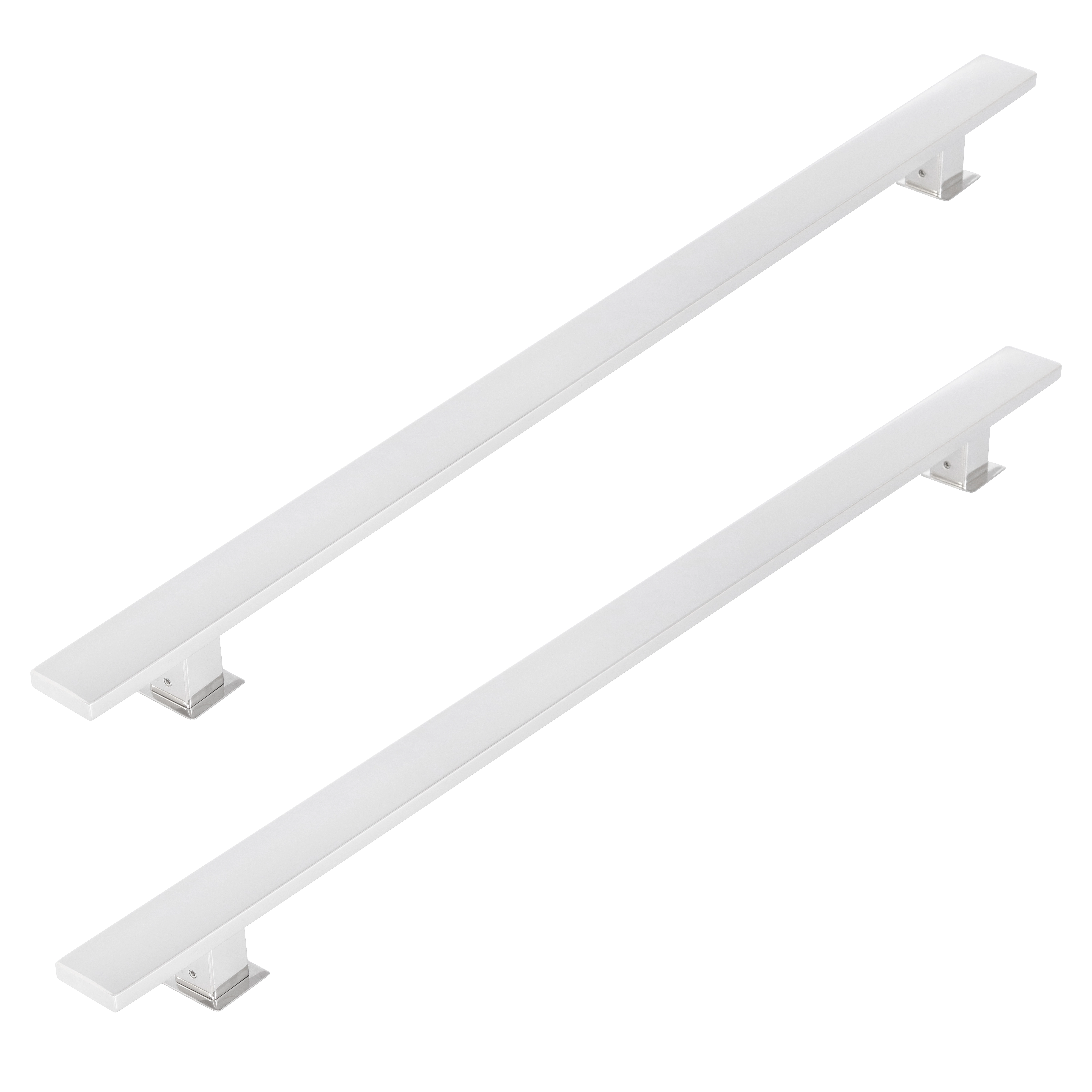 Puxador para Porta de Madeira, Vidro e Metal Barra Reta 75cm Aço Inox Polido