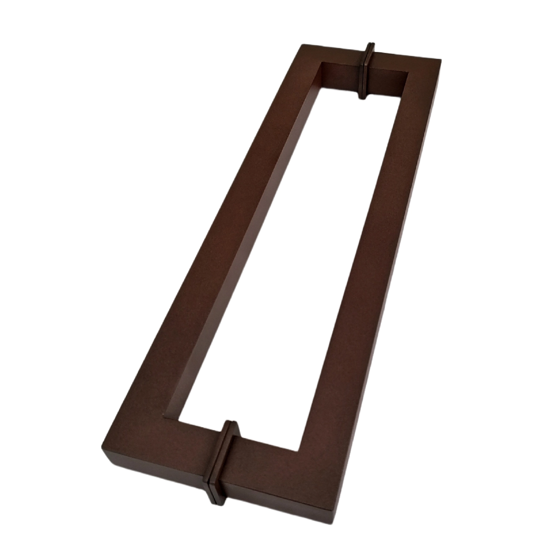 Puxador de Porta Pivotante e de Correr de Madeira Vidro e Aço em Alumínio Corten Fosco Tubular Reto 60cm Vesfer 3002