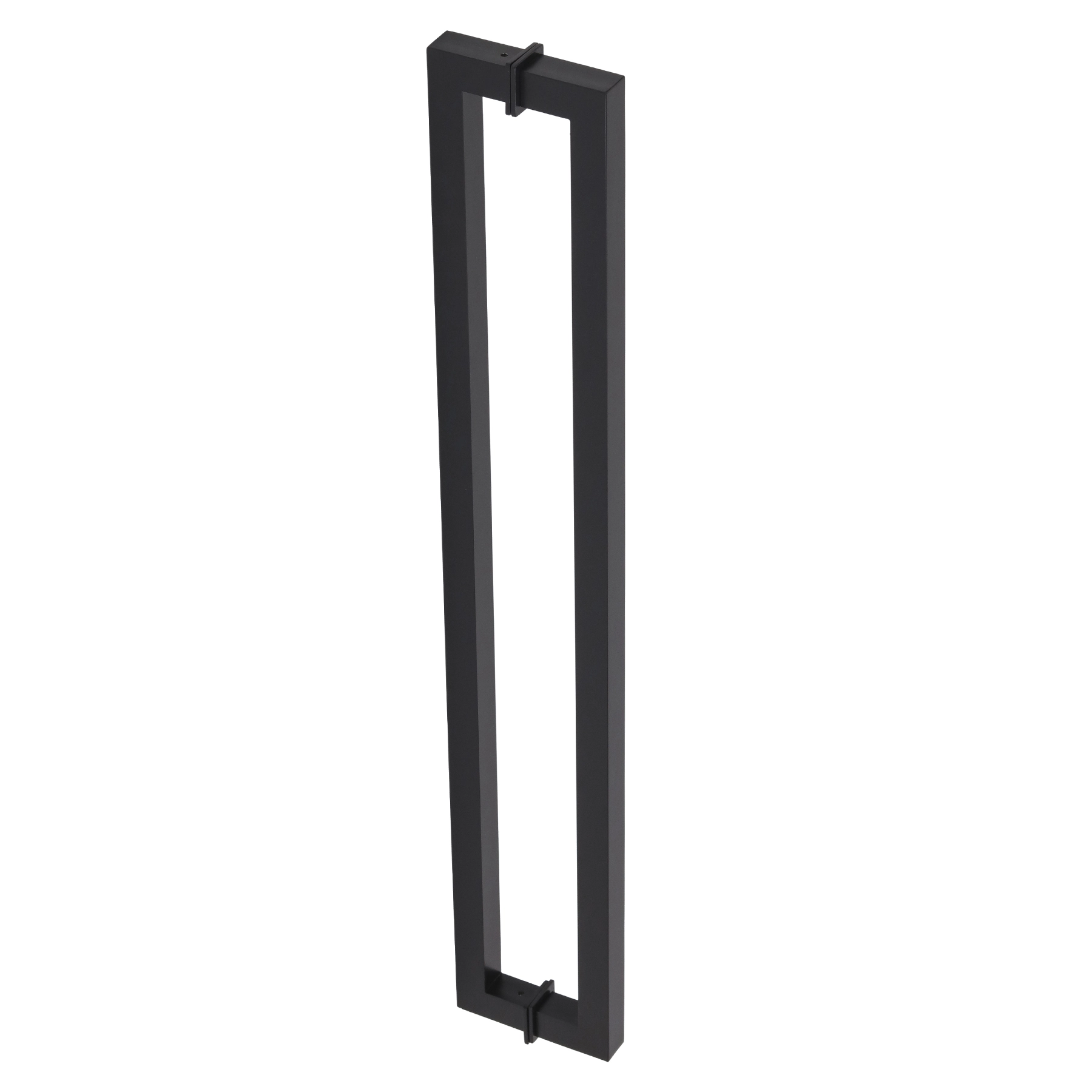 Puxador de Porta Pivotante e de Correr de Madeira Vidro e Aço em Alumínio Preto Fosco Tubular Reto 80cm Vesfer 3002
