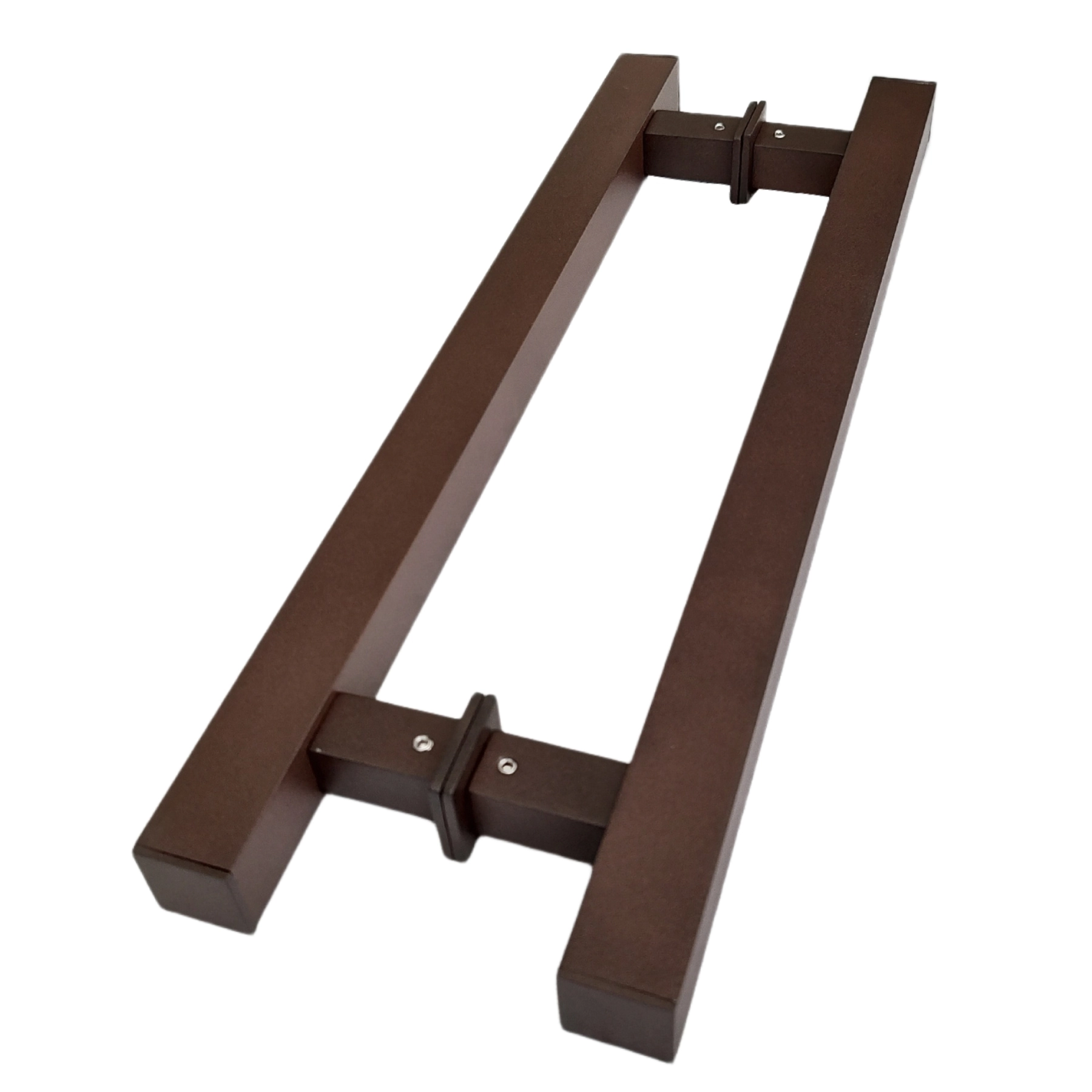 Puxador de Porta Pivotante e de Correr de Madeira Vidro e Aço em Alumínio Corten Fosco Tubular Reto 80cm Vesfer 3070
