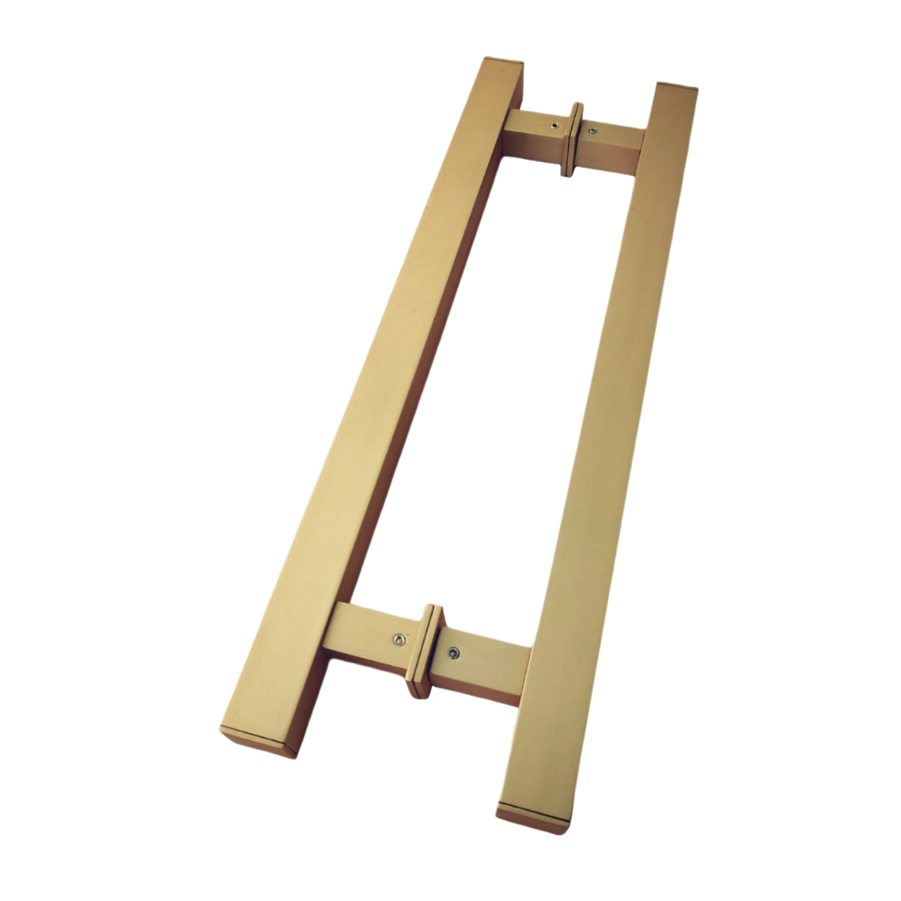 Puxador de Porta Pivotante e de Correr de Madeira Vidro e Aço Alumínio Dourado Brilhante Tubular Reto 80cm Vesfer 3070
