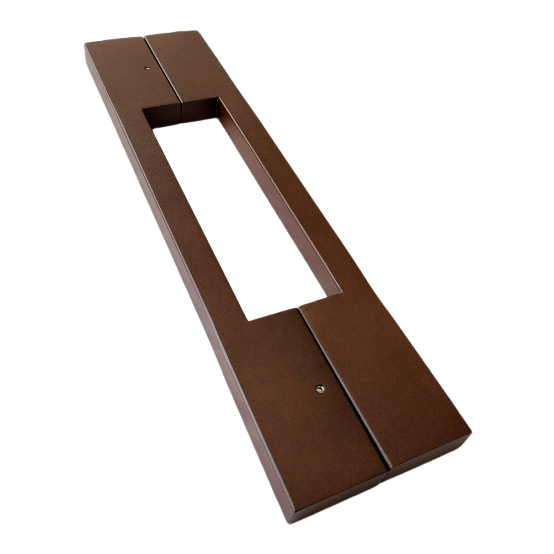 Puxador de Porta Pivotante e de Correr de Madeira Vidro e Aço em Aço Inox Corten Fosco Tubular Reto 80cm Vesfer 3062