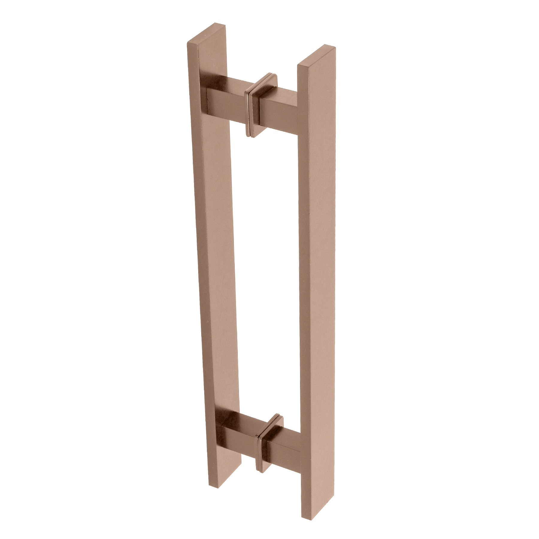 Puxador de Porta Pivotante e de Correr de Madeira Vidro e Aço Alumínio Rose Gold Brilhante Barra Reta 40cm Vesfer 3073