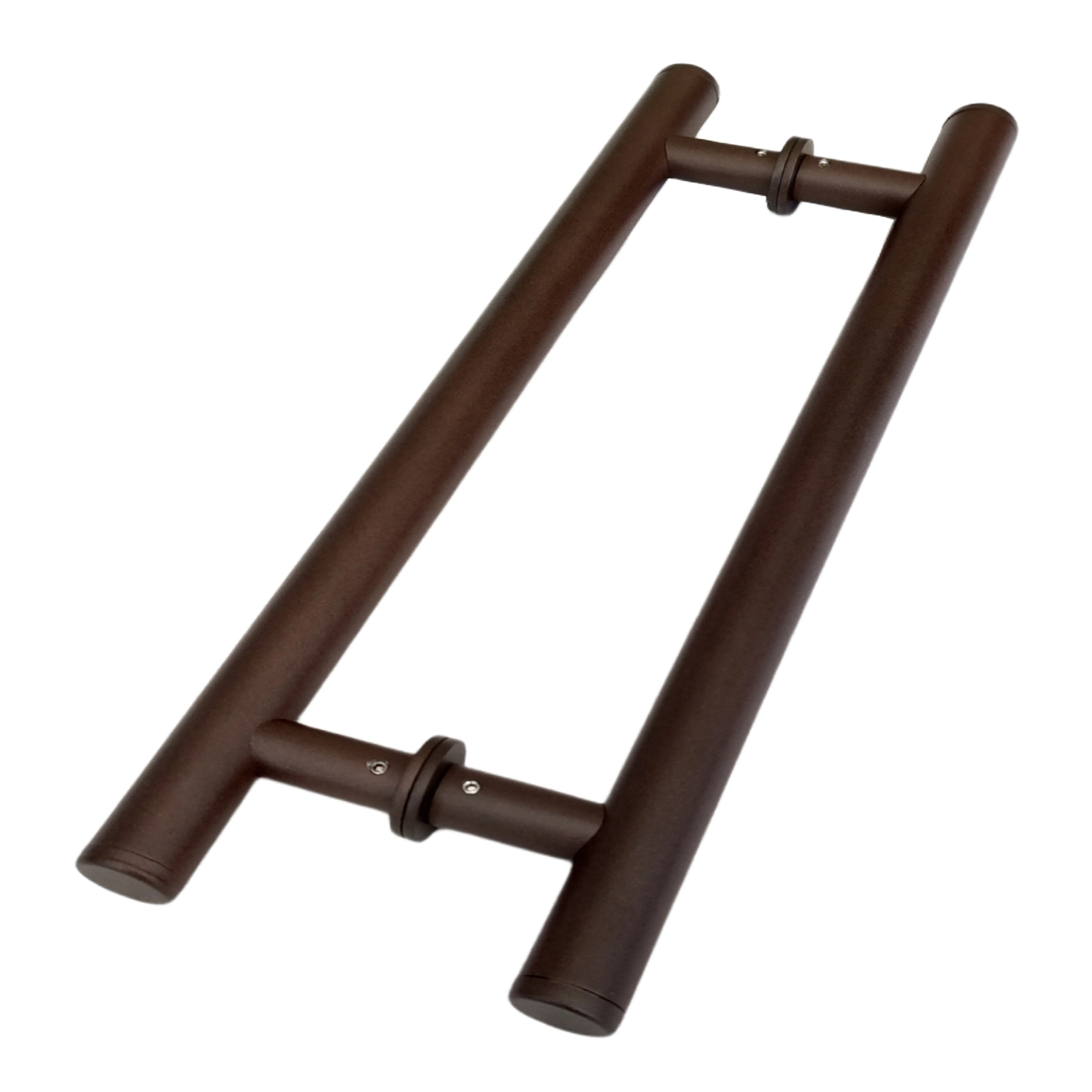 Puxador de Porta Pivotante e de Correr de Madeira Vidro e Aço em Alumínio Corten Fosco Tubular Reto 40cm Vesfer 3008