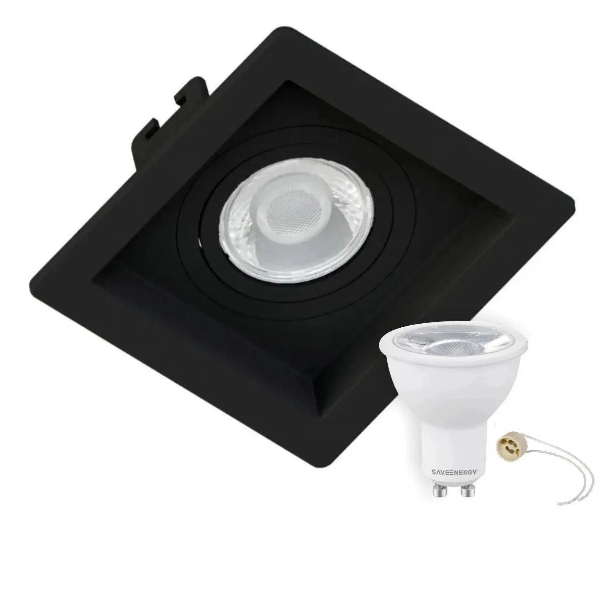 Spot Recuado Embutir Slim Mr16 Com Lâmpada Led Dicroica 4,5w 3000k